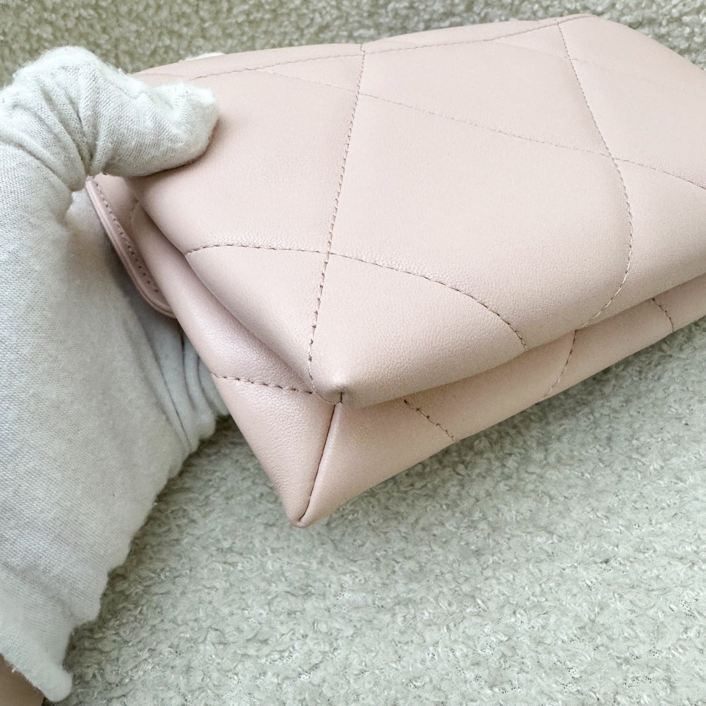 GLM-19 Wristlet / Clutch in Pink Lambskin and 3-tone HW