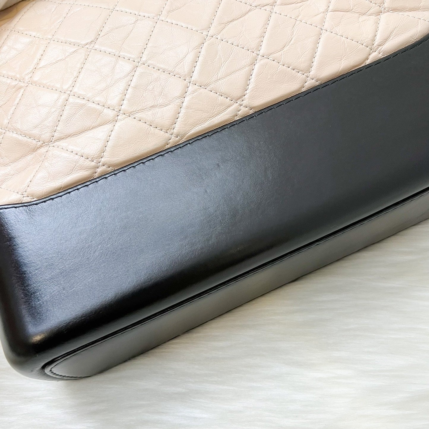 GLM-Large Gabrielle Hobo in Beige Distressed Calfskin and 3 Tone HW