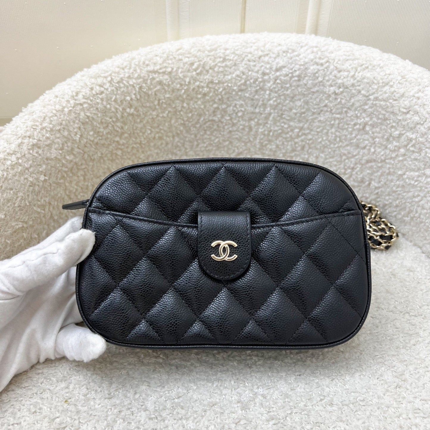 GLM-24S Mini Camera Bag in Black Caviar and LGHW