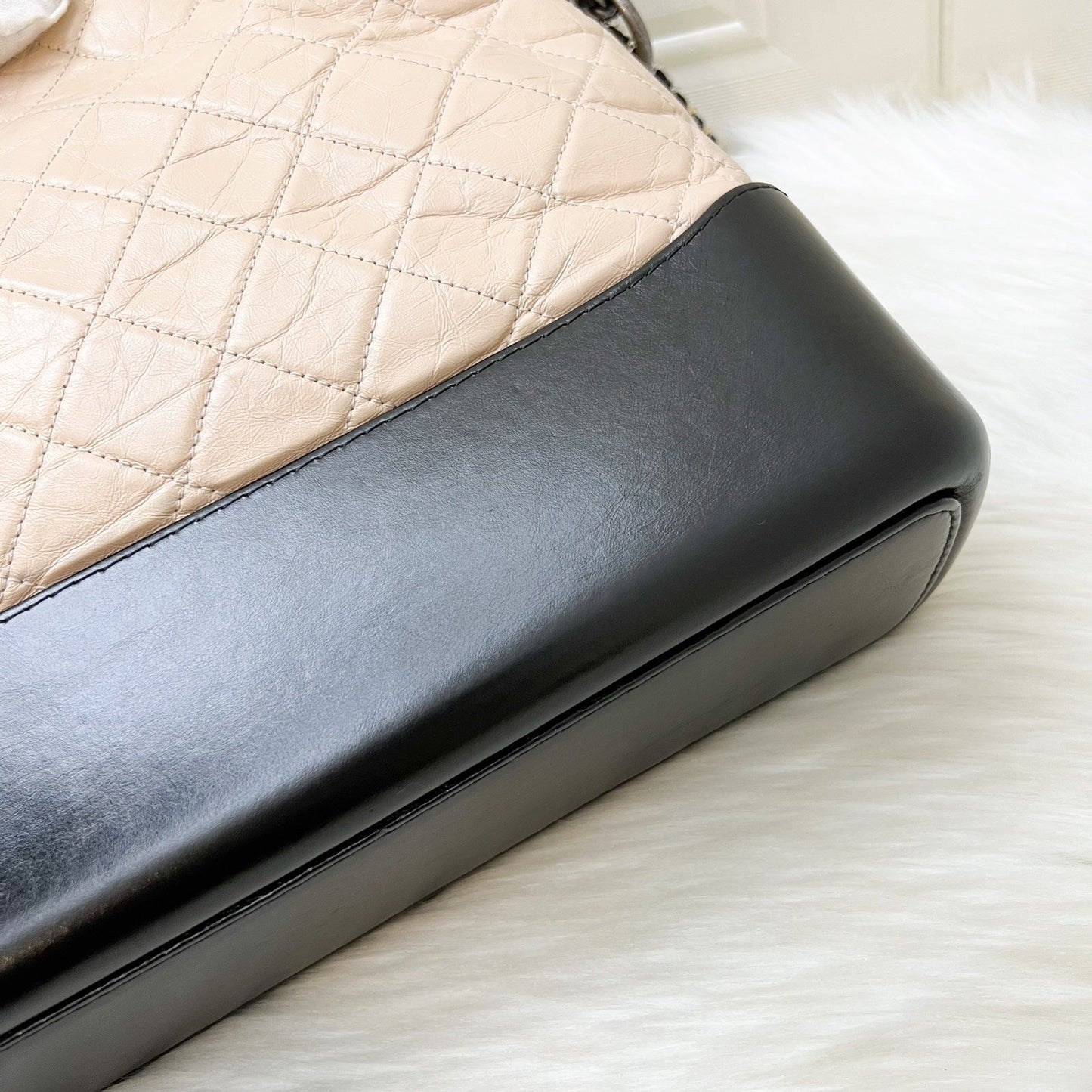 GLM-Large Gabrielle Hobo in Beige Distressed Calfskin and 3 Tone HW