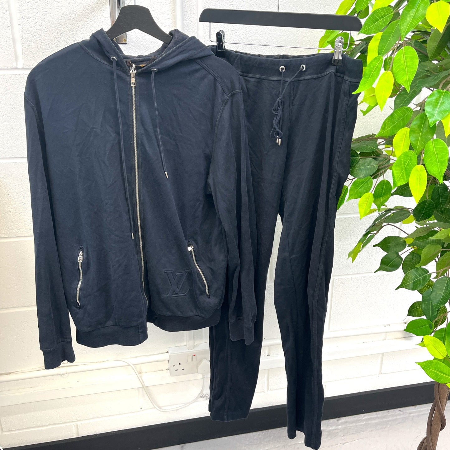 Men's Damier Graphite Full Tracksuit Navy Size L
