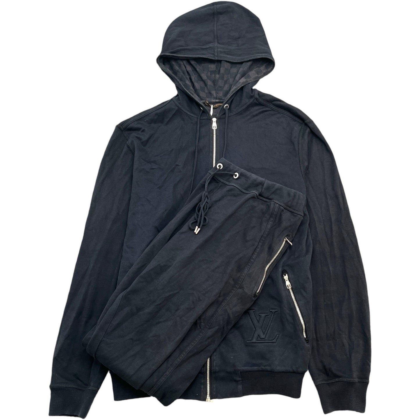 Men's Damier Graphite Full Tracksuit Navy Size L