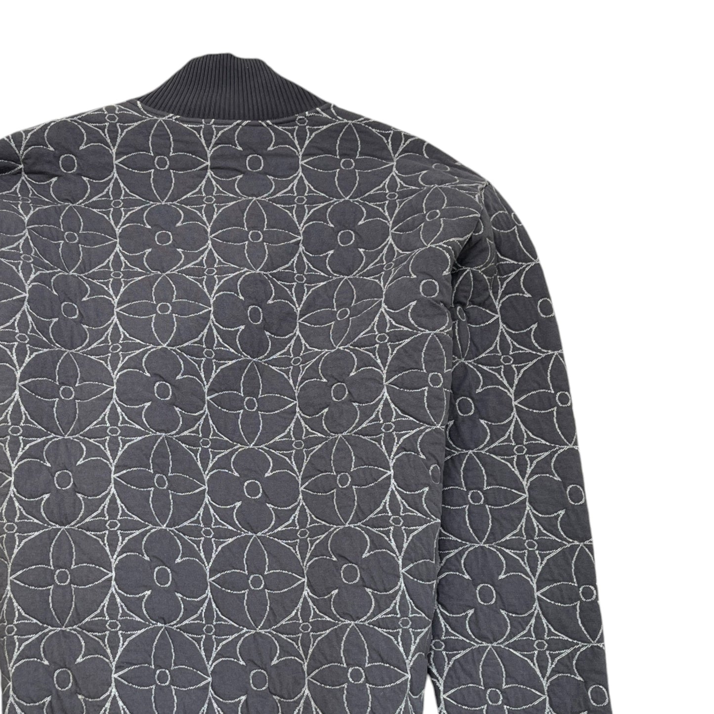 Men's Zip Through Monogram Flower Jacket Grey Size IT 54 / XXL