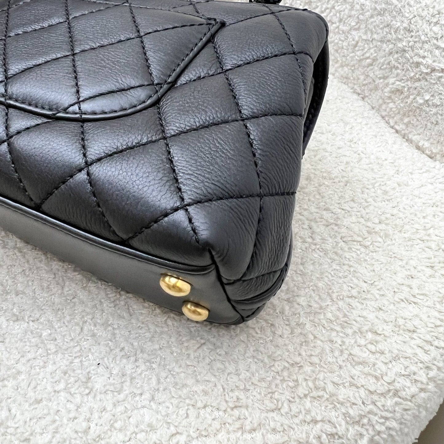 GLM-Mini (19cm) Coco Handle in Black Calfskin and Strass Handle and AGHW