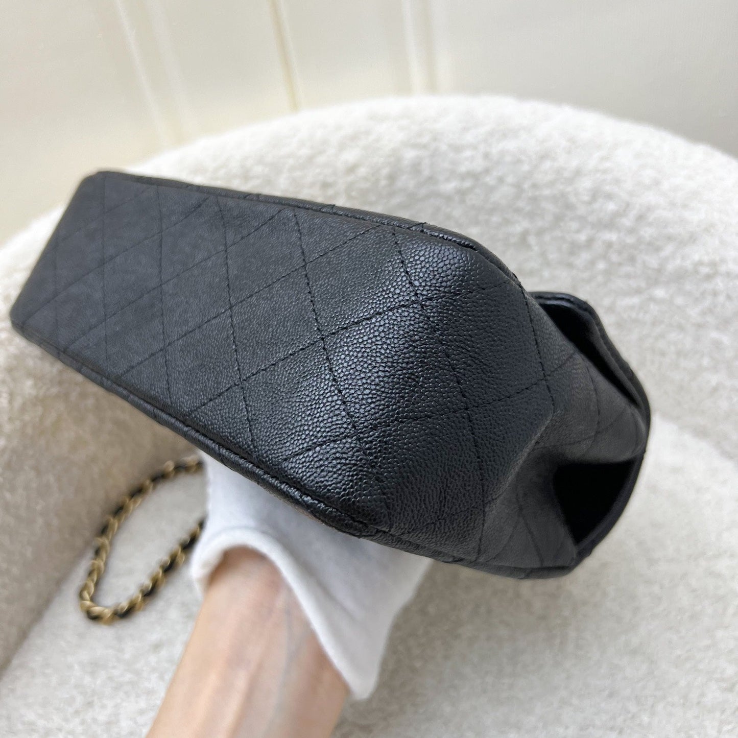 GLM-Top Handle Mini Rectangle Flap in 21S Black Caviar and AGHW