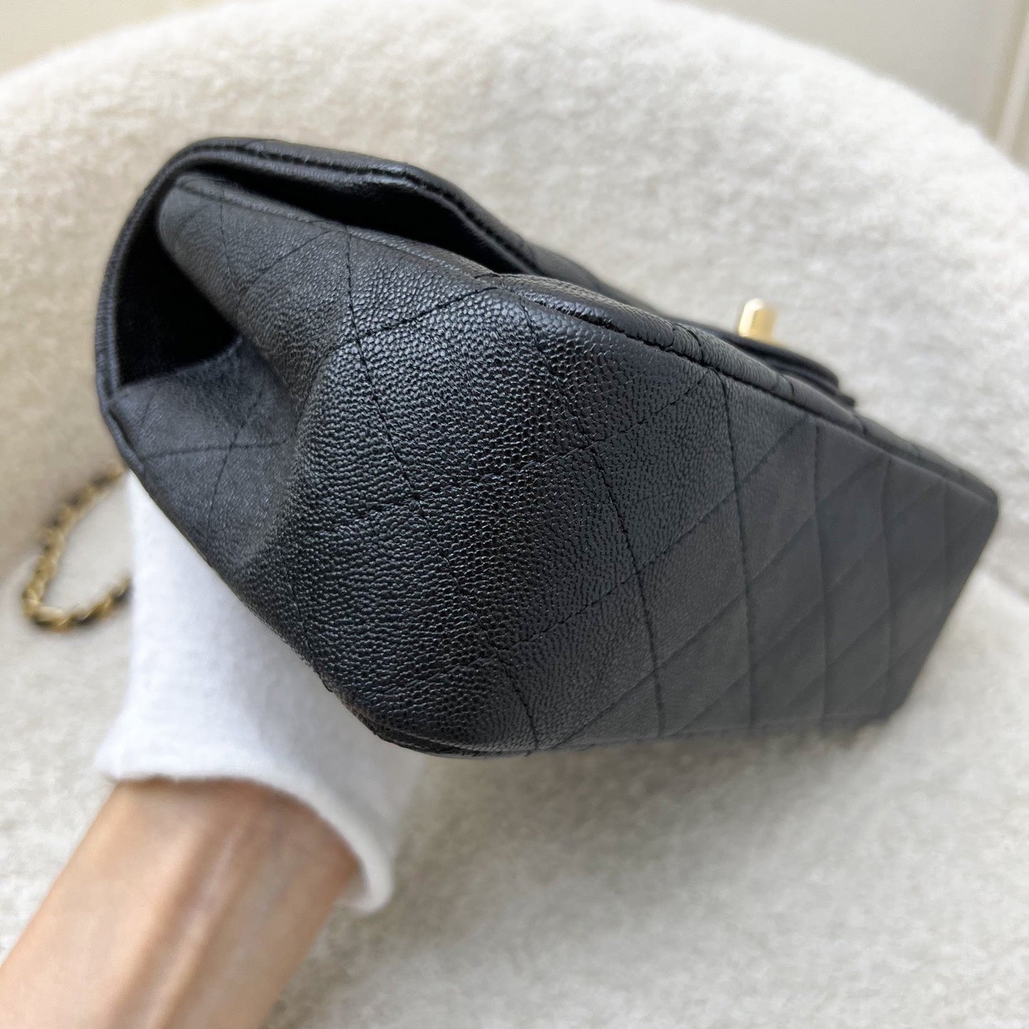 GLM-Top Handle Mini Rectangle Flap in 21S Black Caviar and AGHW