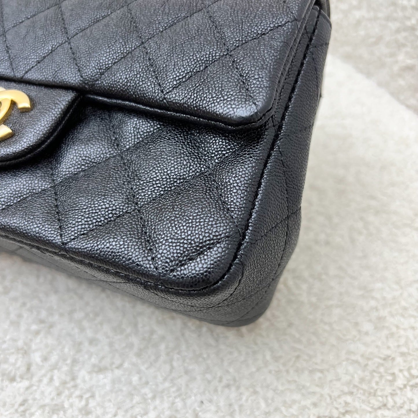 GLM-Top Handle Mini Rectangle Flap in 21S Black Caviar and AGHW
