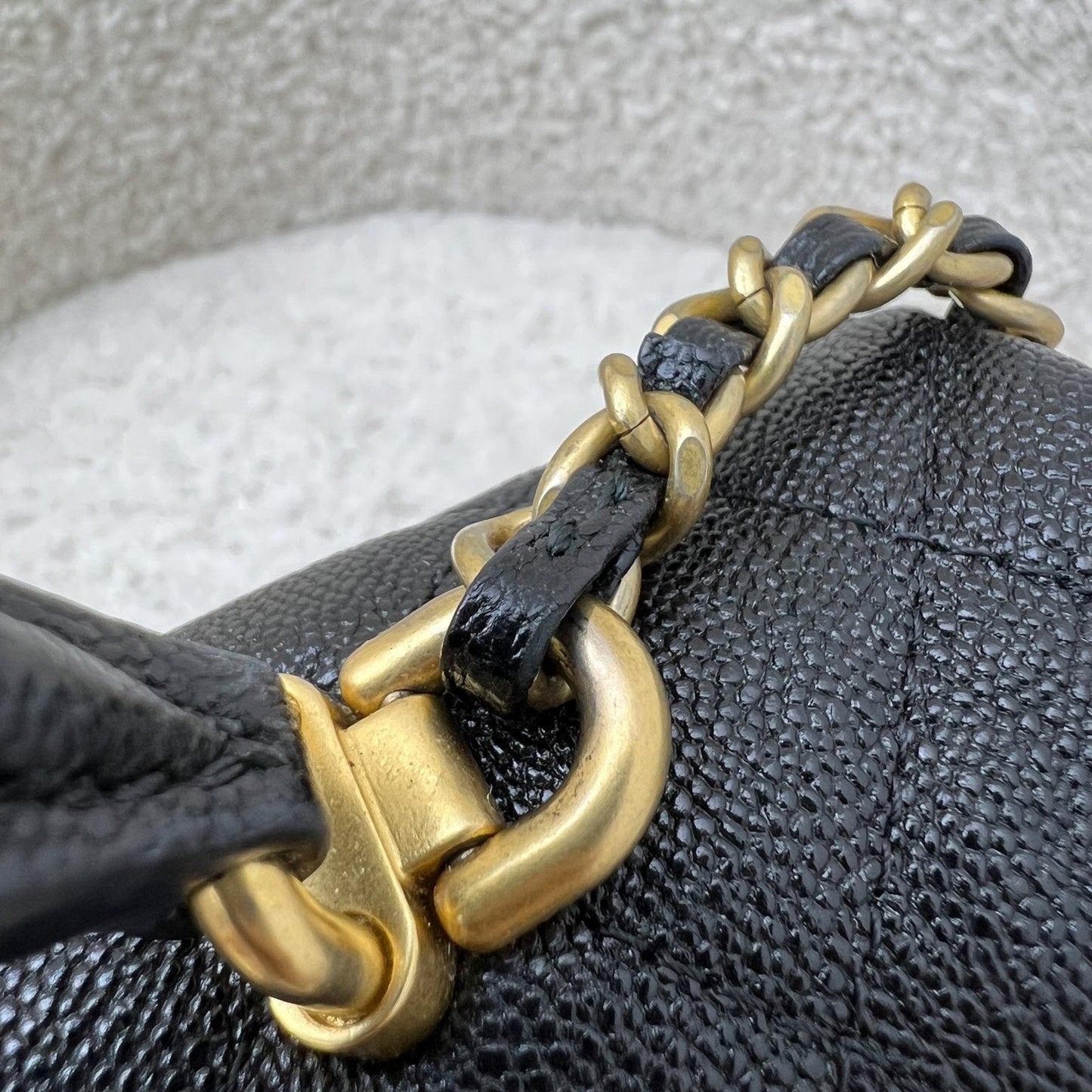 GLM-Top Handle Mini Rectangle Flap in 21S Black Caviar and AGHW