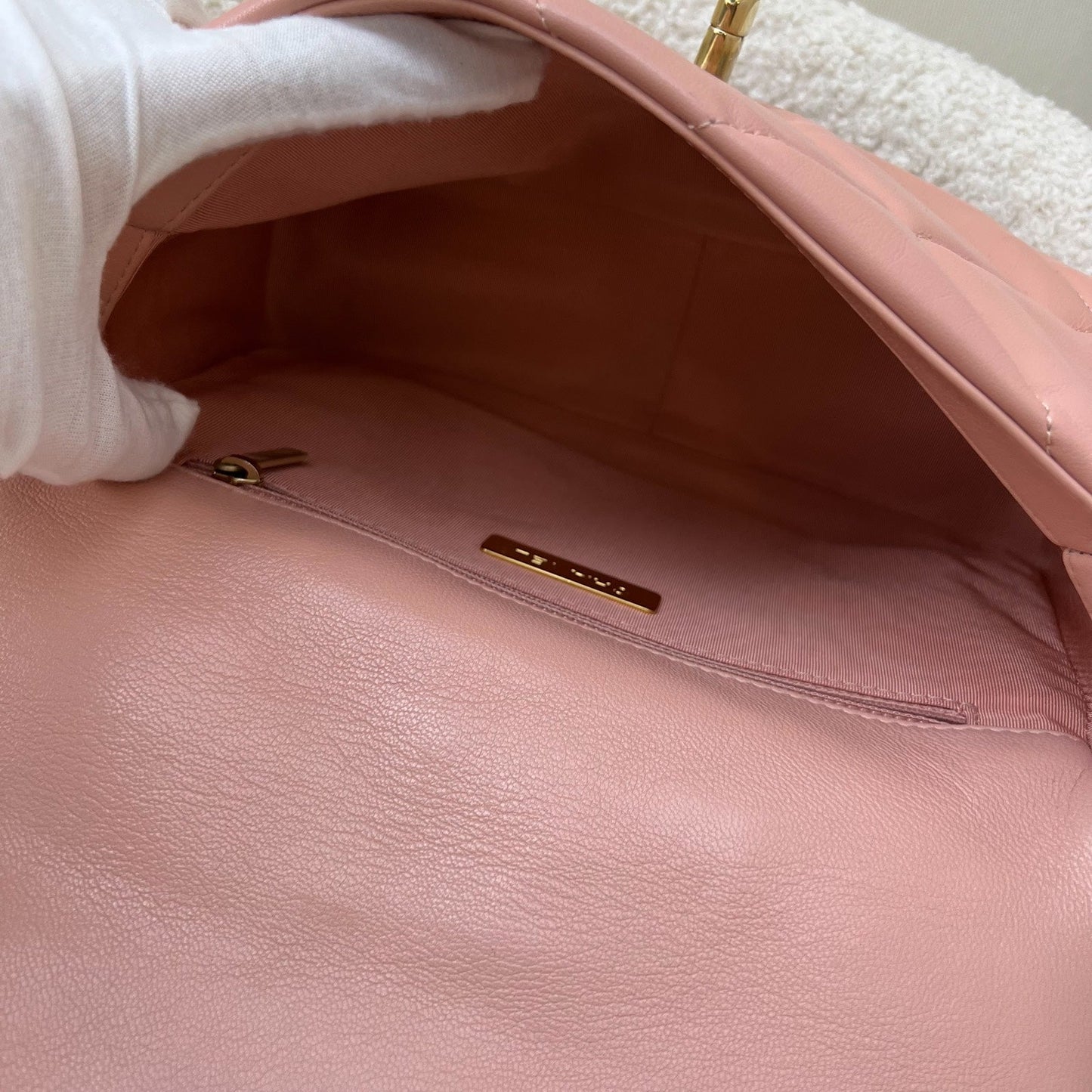 GLM-19 Small Flap in Light Pink Goatskin and 3-tone HW
