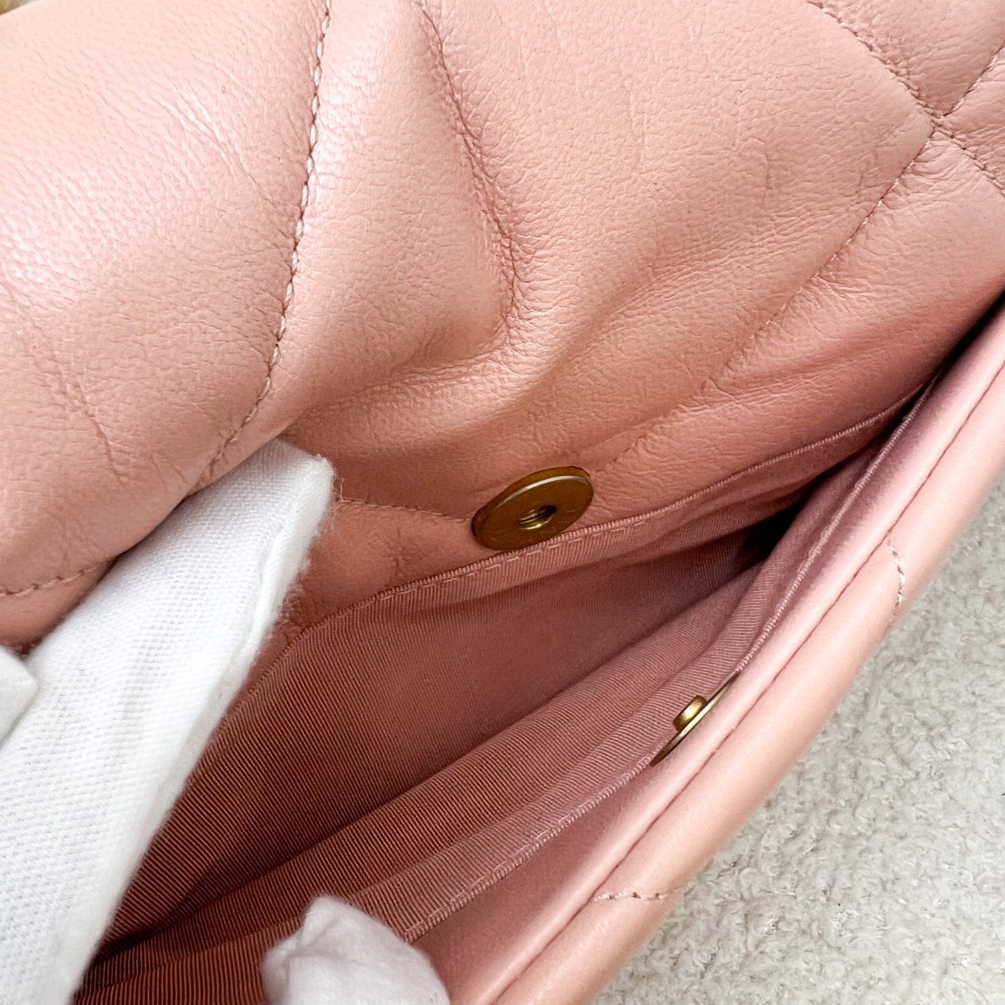 GLM-19 Small Flap in Light Pink Goatskin and 3-tone HW