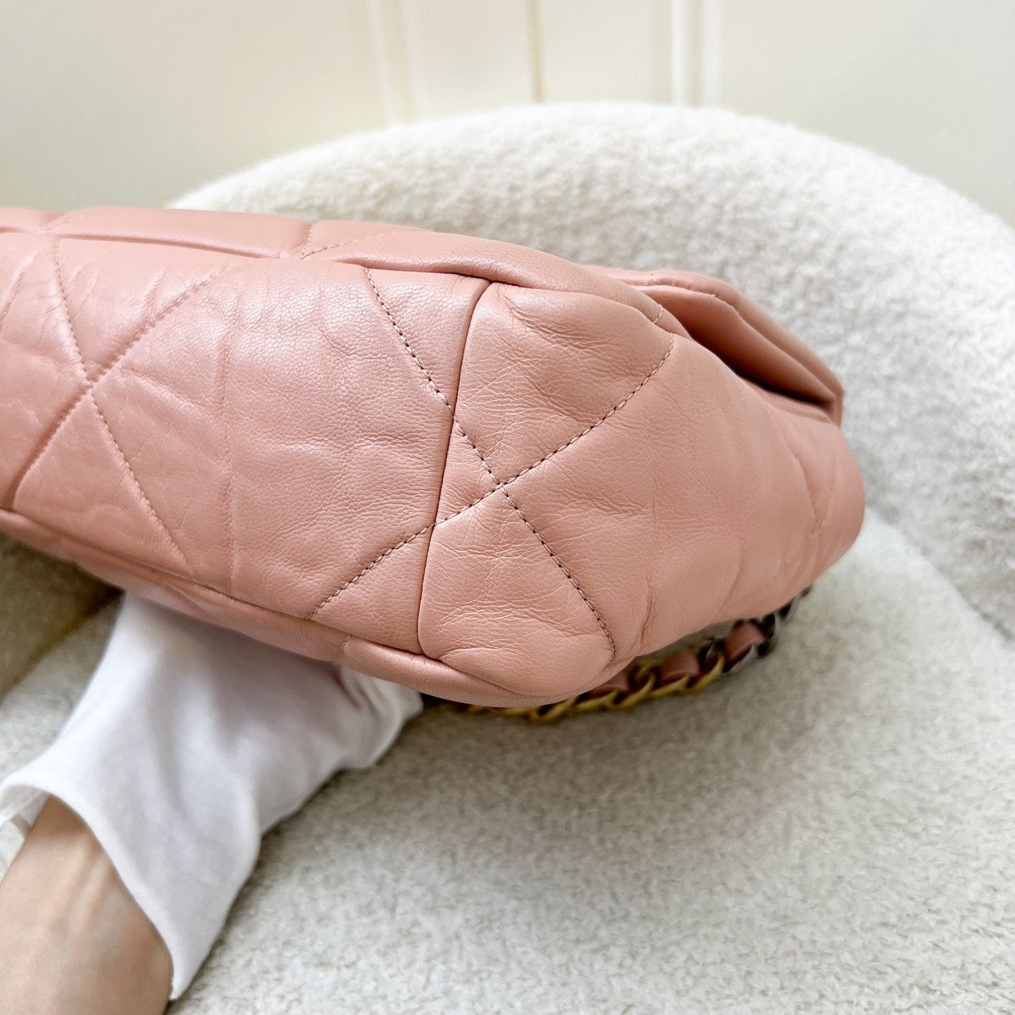 GLM-19 Small Flap in Light Pink Goatskin and 3-tone HW