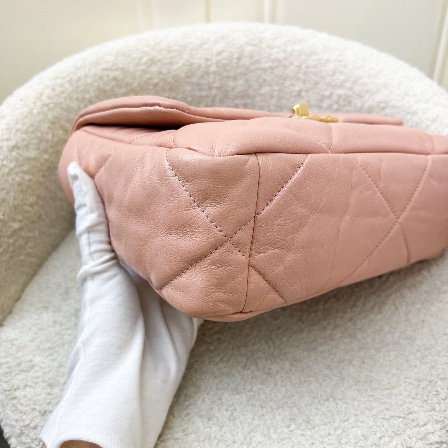 GLM-19 Small Flap in Light Pink Goatskin and 3-tone HW