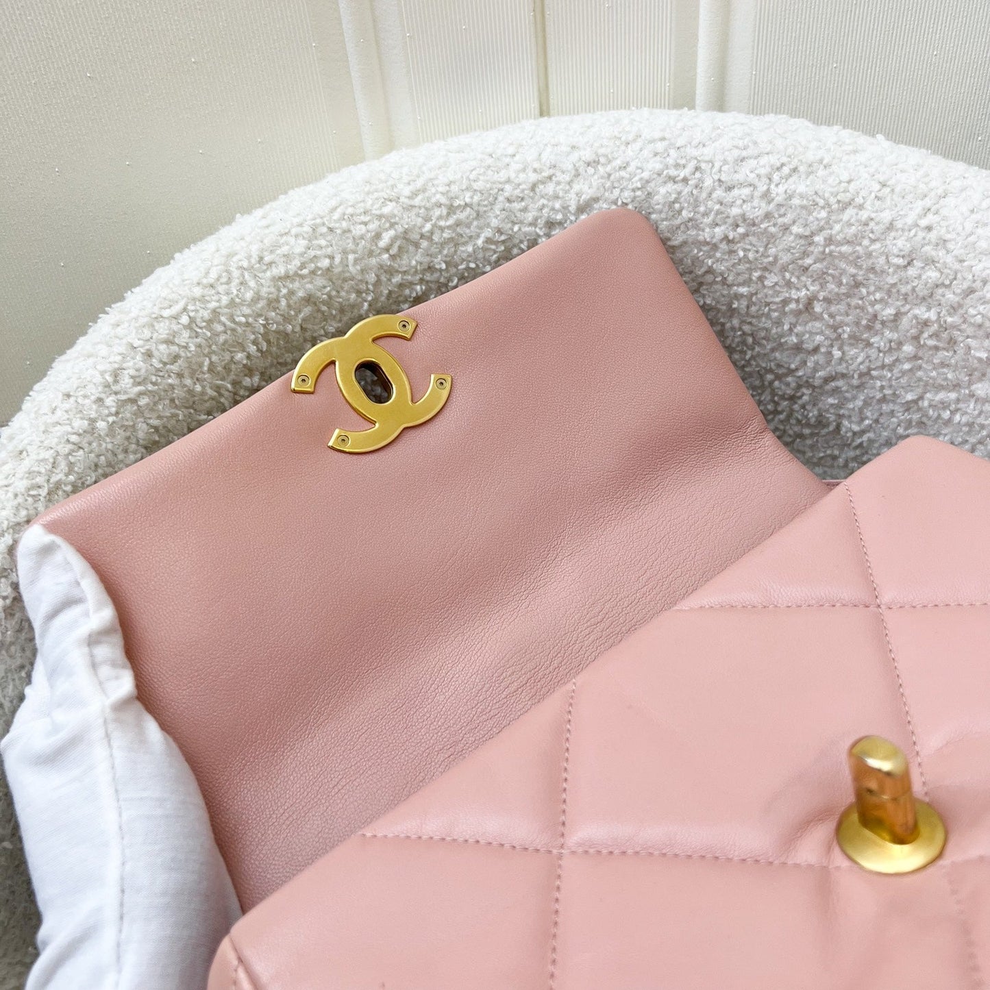GLM-19 Small Flap in Light Pink Goatskin and 3-tone HW