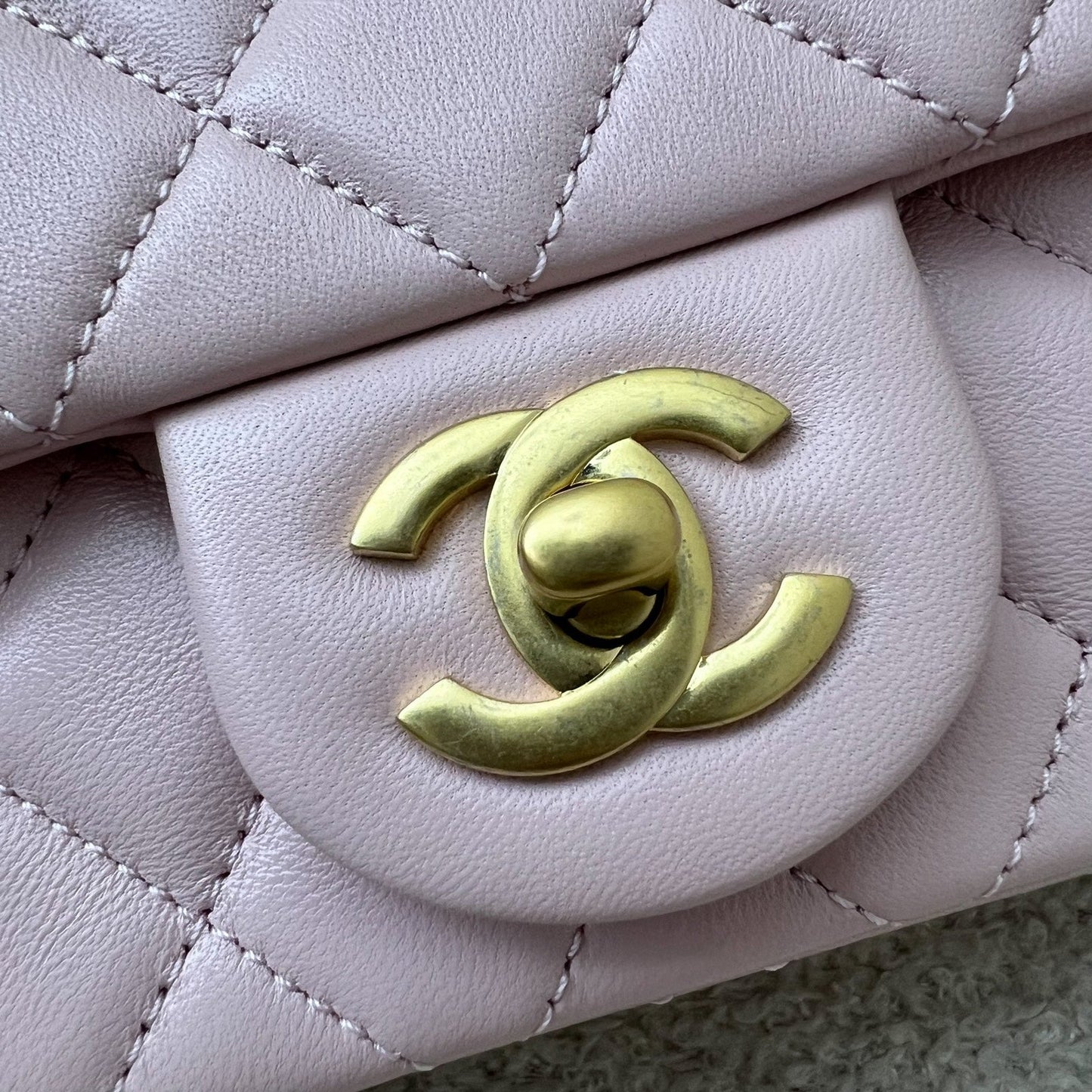 GLM-Pearl Crush Mini Rectangle Flap in 24K Sakura Pink Stiff Lambskin and AGHW (Model: AS1787)