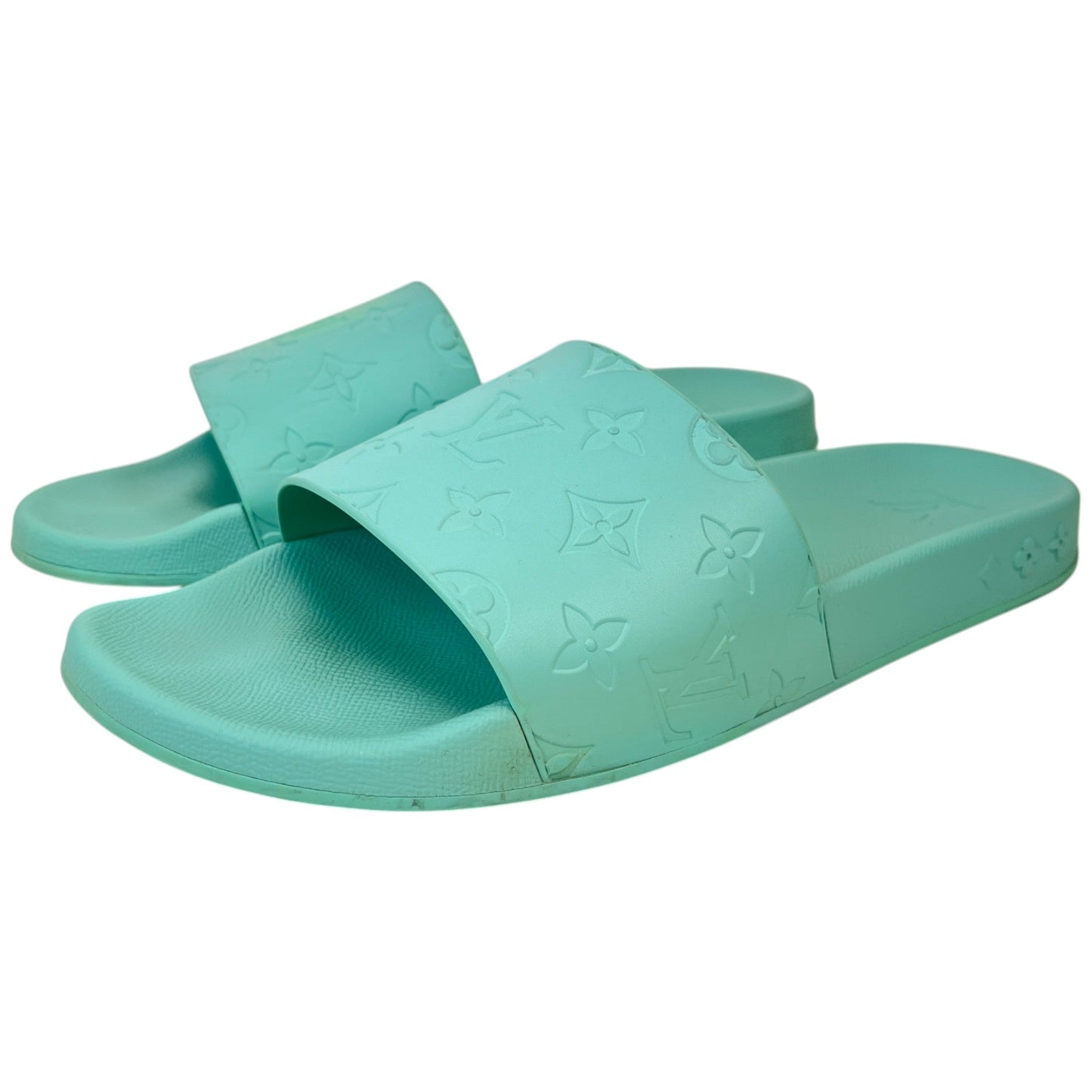 Men's Lv Monogram Slides Green Size EU 43 / UK 9