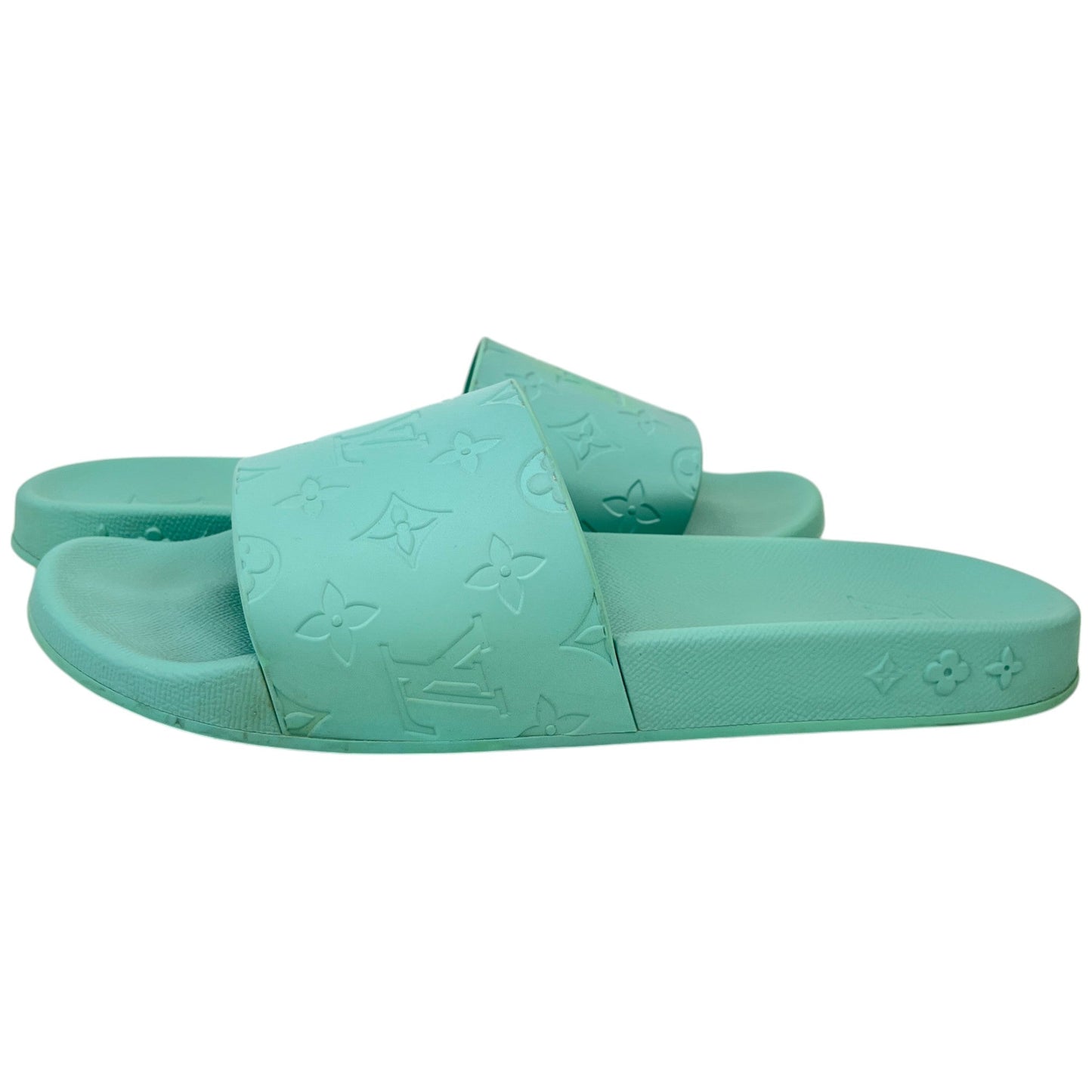 Men's Lv Monogram Slides Green Size EU 43 / UK 9