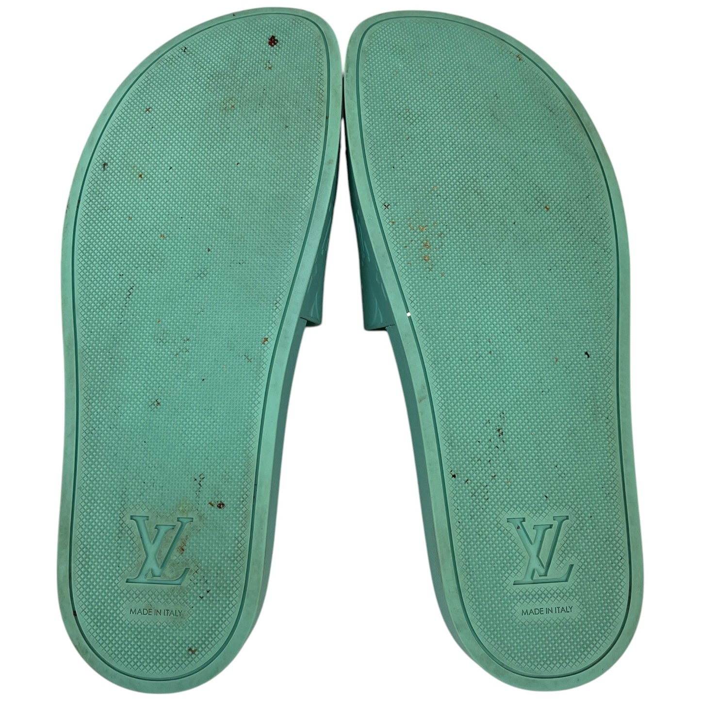 Men's Lv Monogram Slides Green Size EU 43 / UK 9
