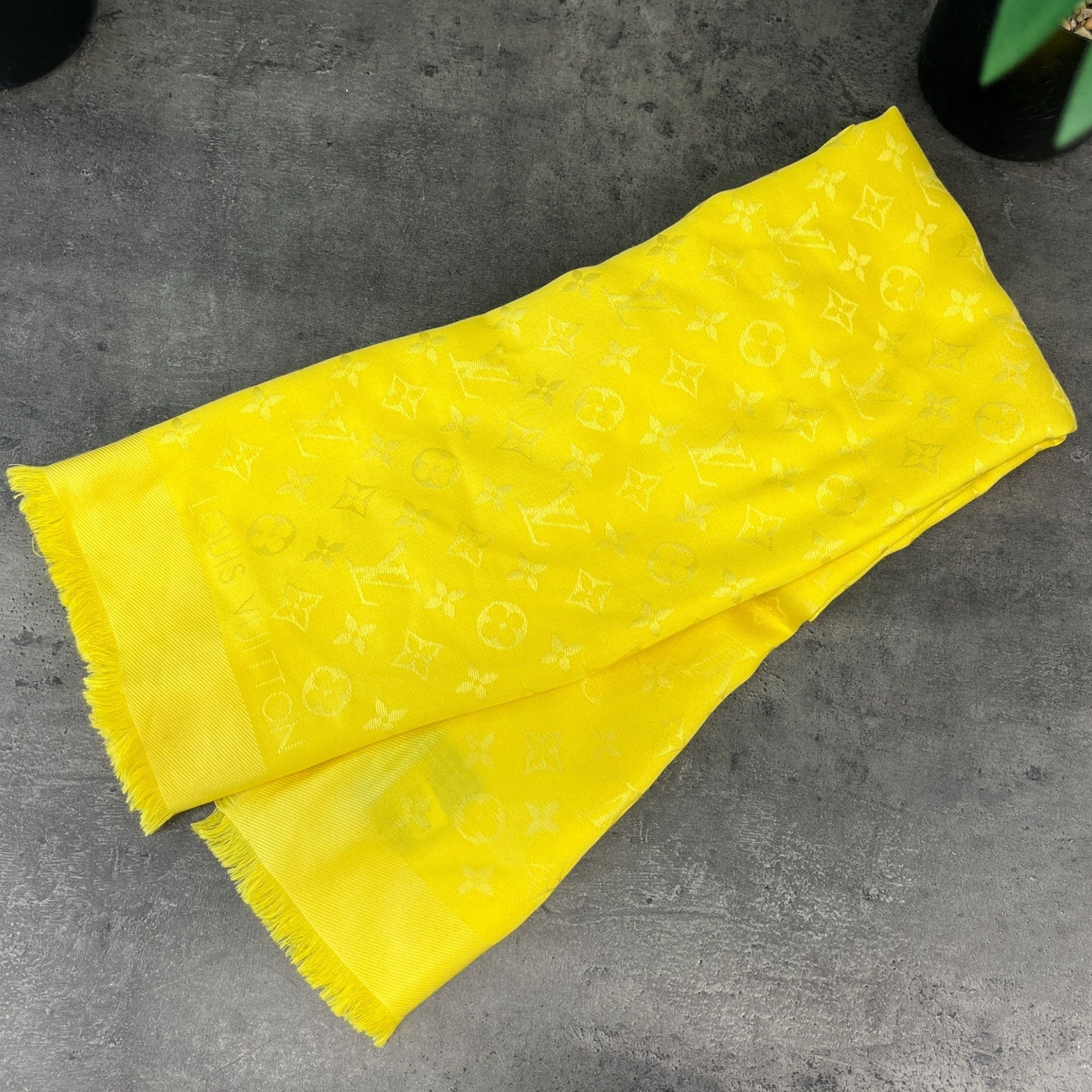 Women's Monogram Shawl Yellow