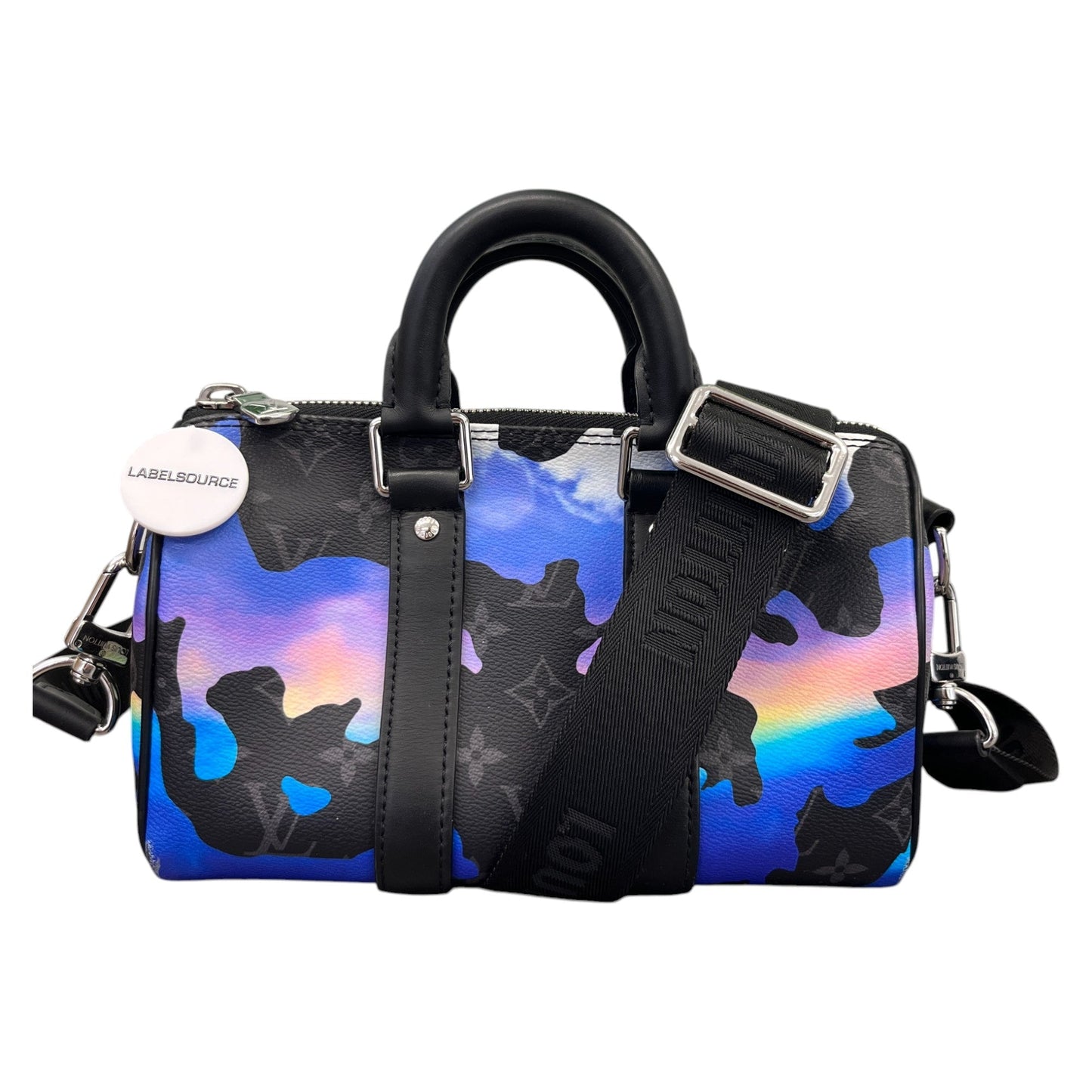 Men's Keepall Bandouliere 25 Monogram Eclipse Sunset Bag Black