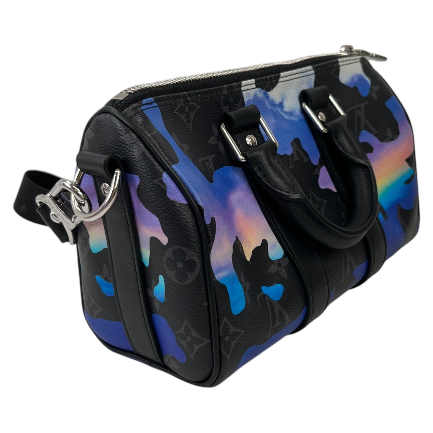 Men's Keepall Bandouliere 25 Monogram Eclipse Sunset Bag Black