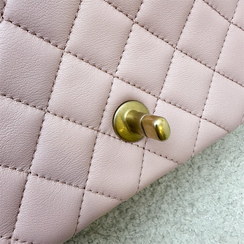 GLM-Camellia Crush Adjustable Chain Mini Square Flap in 23S Sakura Pink Stiff Lambskin and AGHW (Model: AS4040)