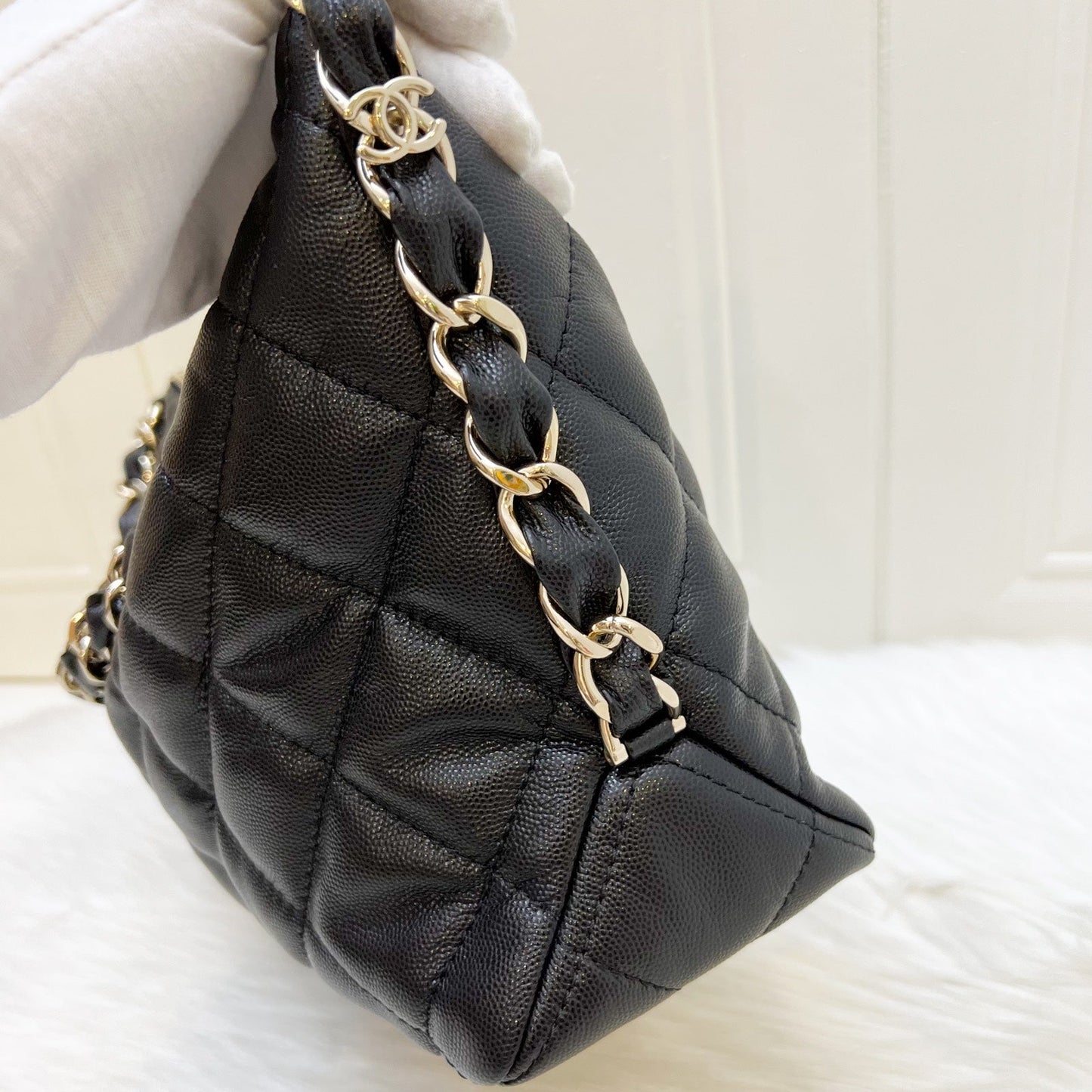 GLM-24P Large Hobo Bag in Black Caviar and LGHW (Model: AS4248)