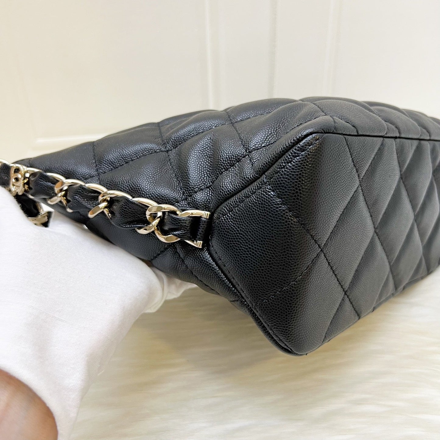 GLM-24P Large Hobo Bag in Black Caviar and LGHW (Model: AS4248)