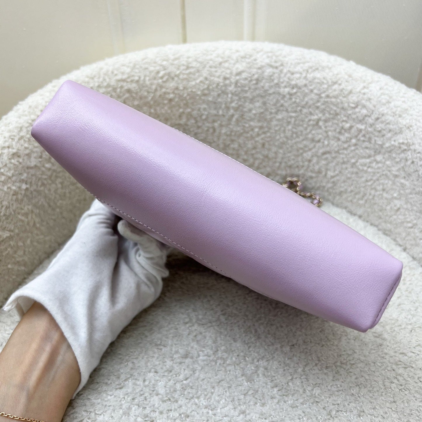 GLM-31 Nano Shopping Bag in Lilac Shiny Calfskin and LGHW (Model: AP3656)