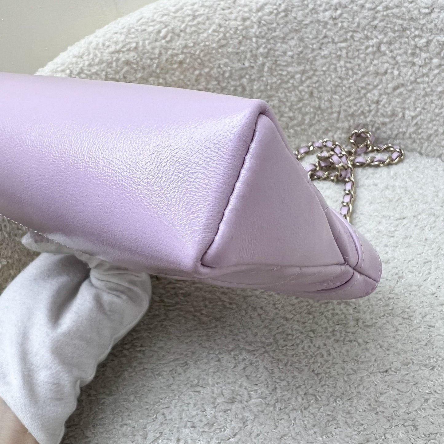 GLM-31 Nano Shopping Bag in Lilac Shiny Calfskin and LGHW (Model: AP3656)