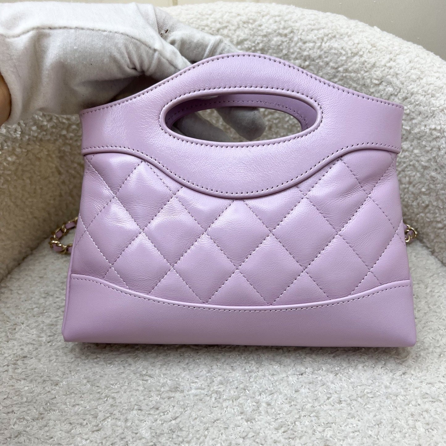 GLM-31 Nano Shopping Bag in Lilac Shiny Calfskin and LGHW (Model: AP3656)