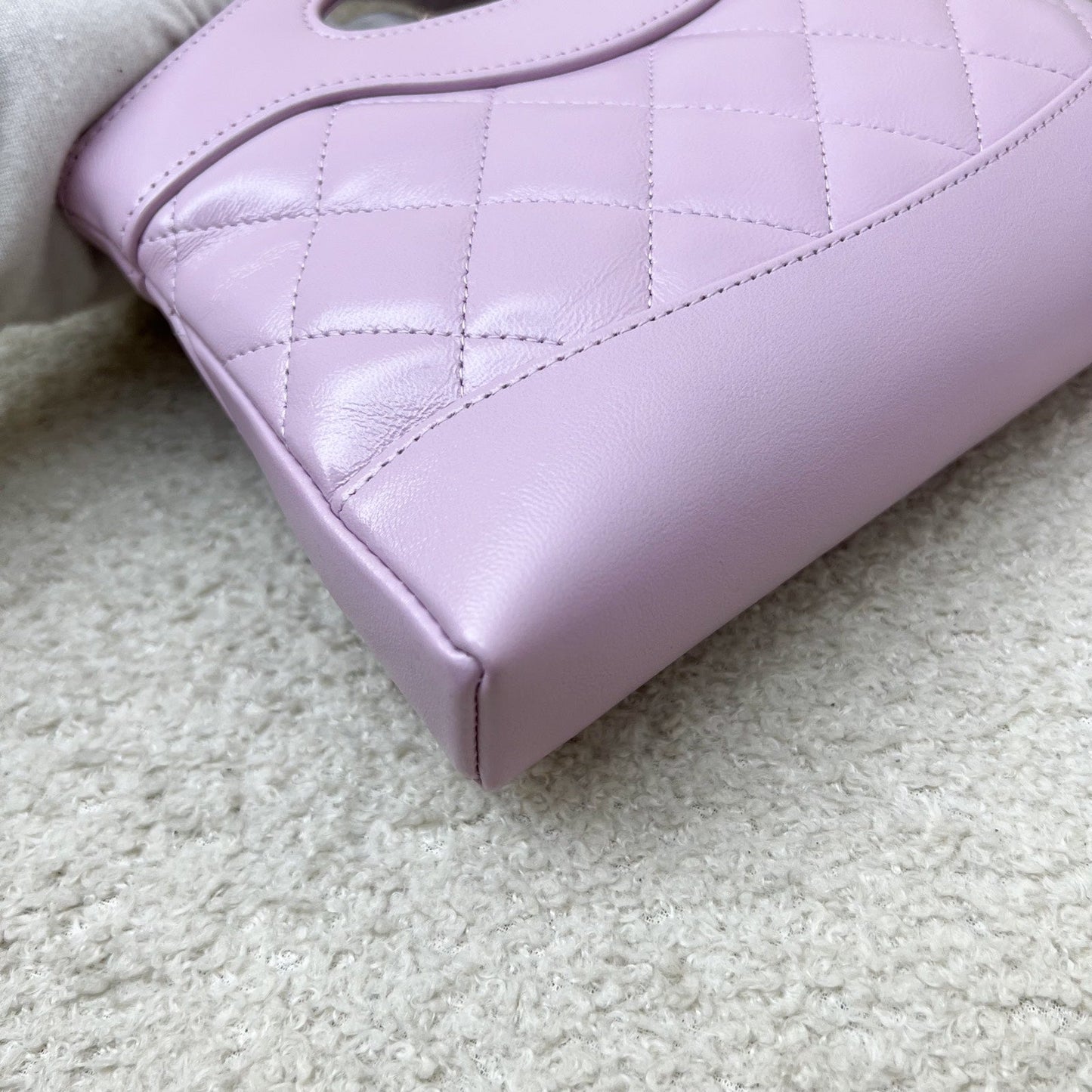 GLM-31 Nano Shopping Bag in Lilac Shiny Calfskin and LGHW (Model: AP3656)