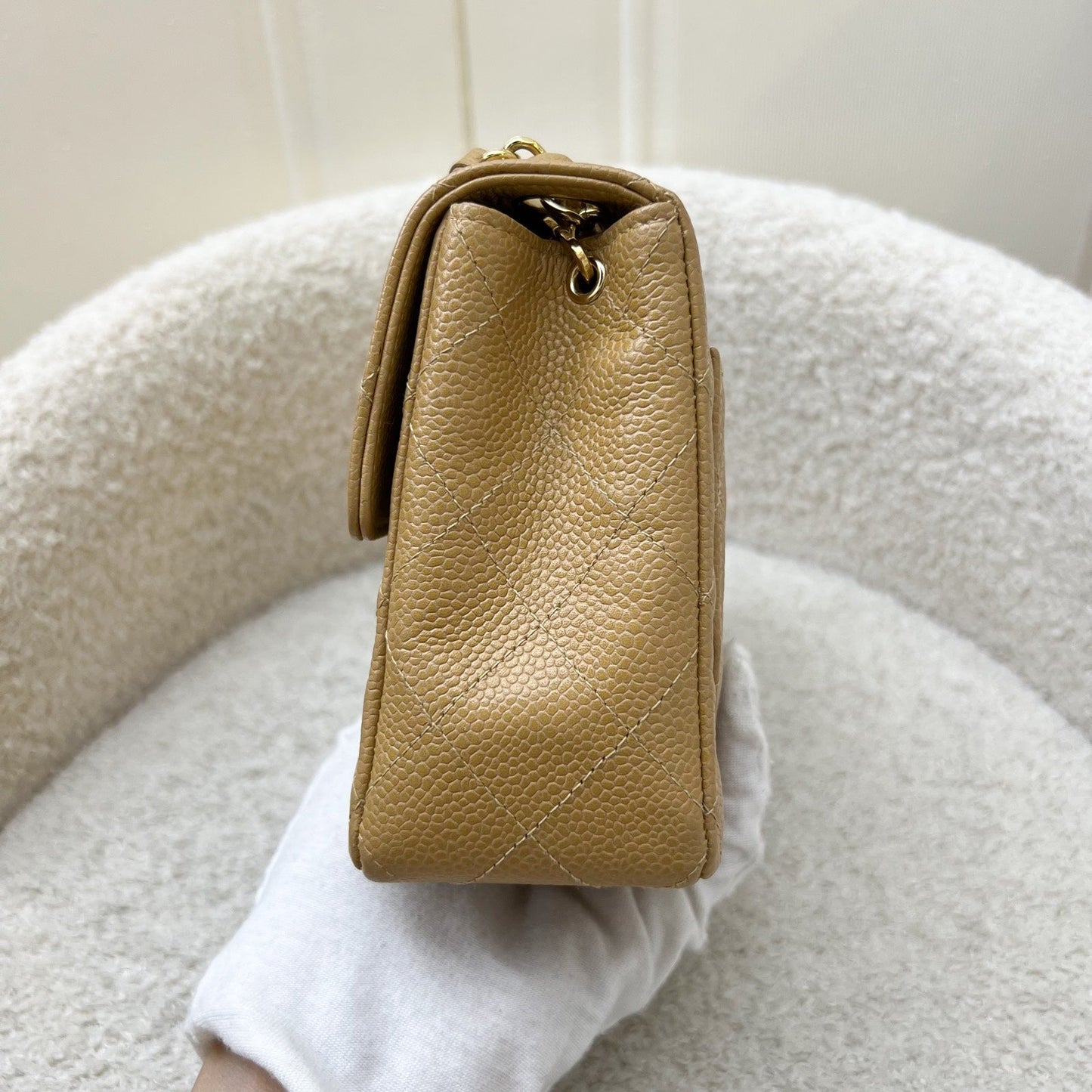 GLM- Square Mini in Dark Beige Caviar and 24K GHW