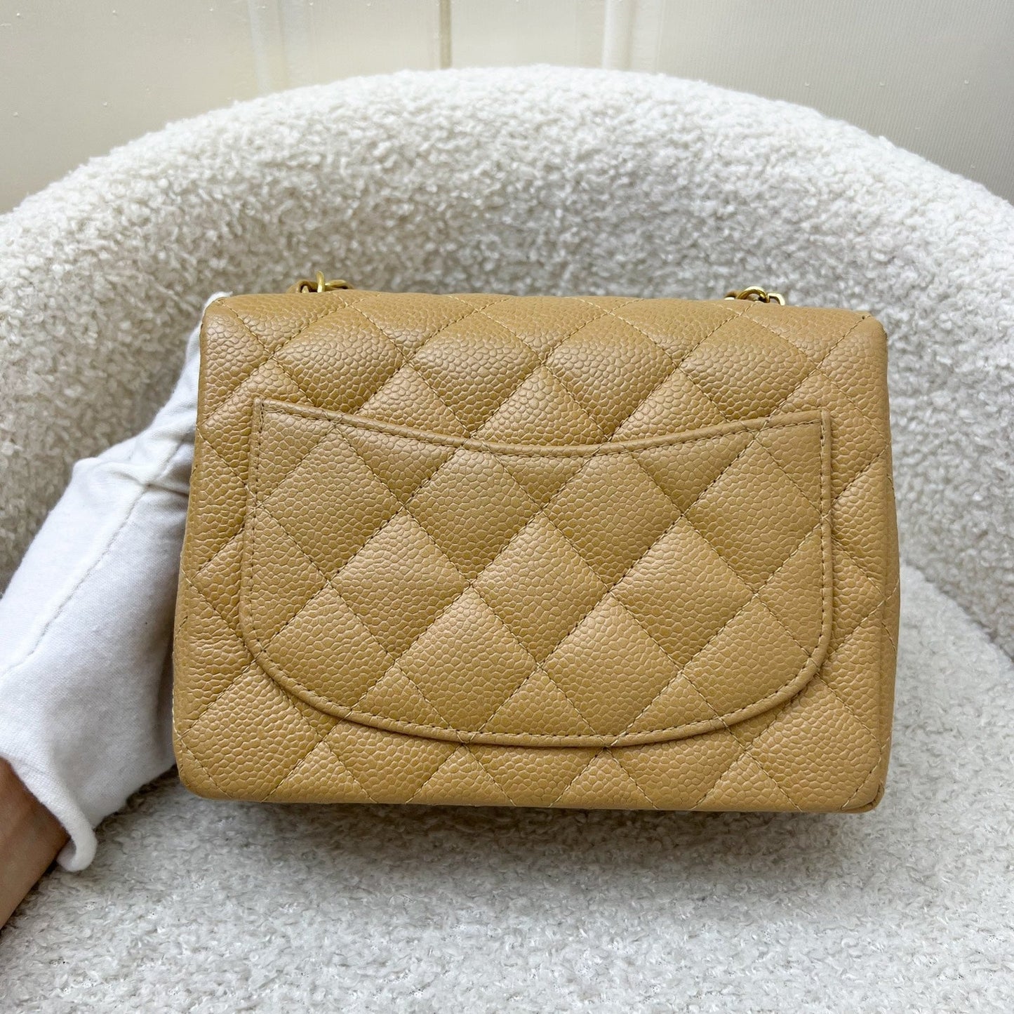GLM- Square Mini in Dark Beige Caviar and 24K GHW