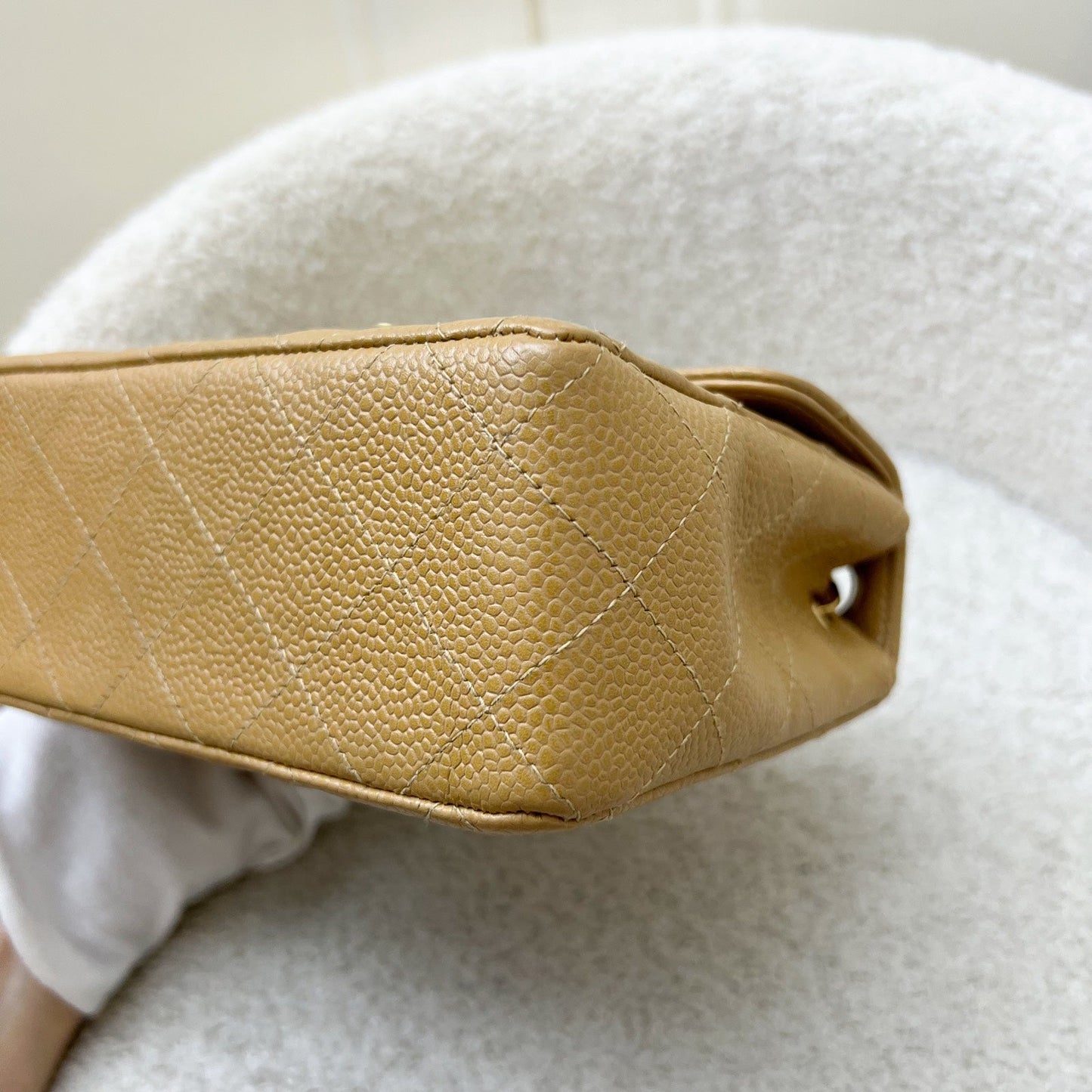 GLM- Square Mini in Dark Beige Caviar and 24K GHW