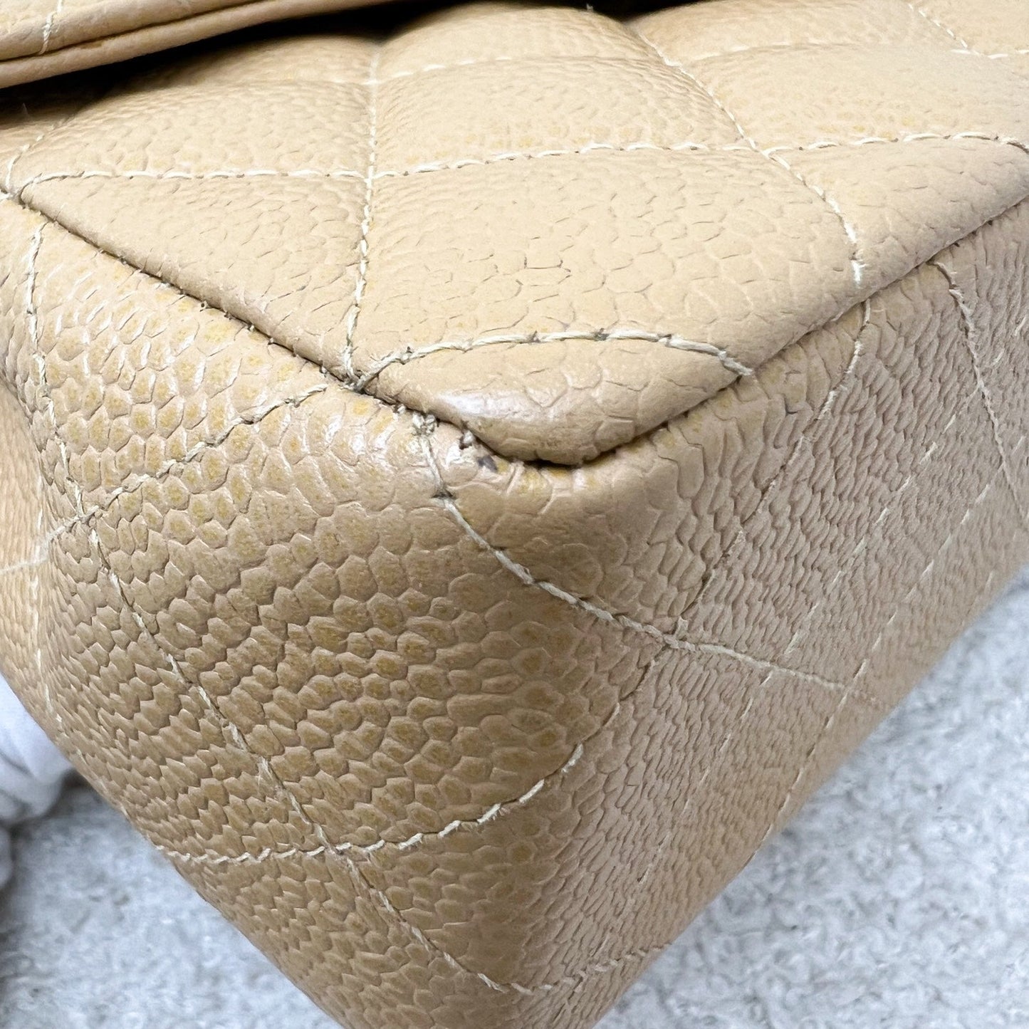 GLM- Square Mini in Dark Beige Caviar and 24K GHW