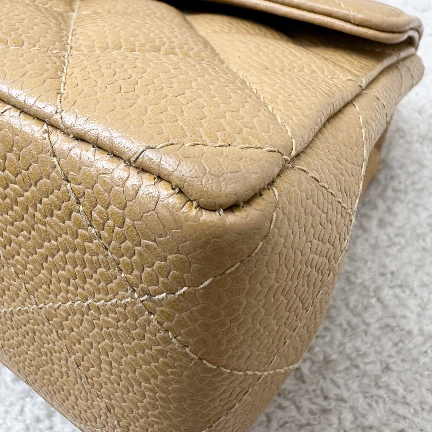 GLM- Square Mini in Dark Beige Caviar and 24K GHW