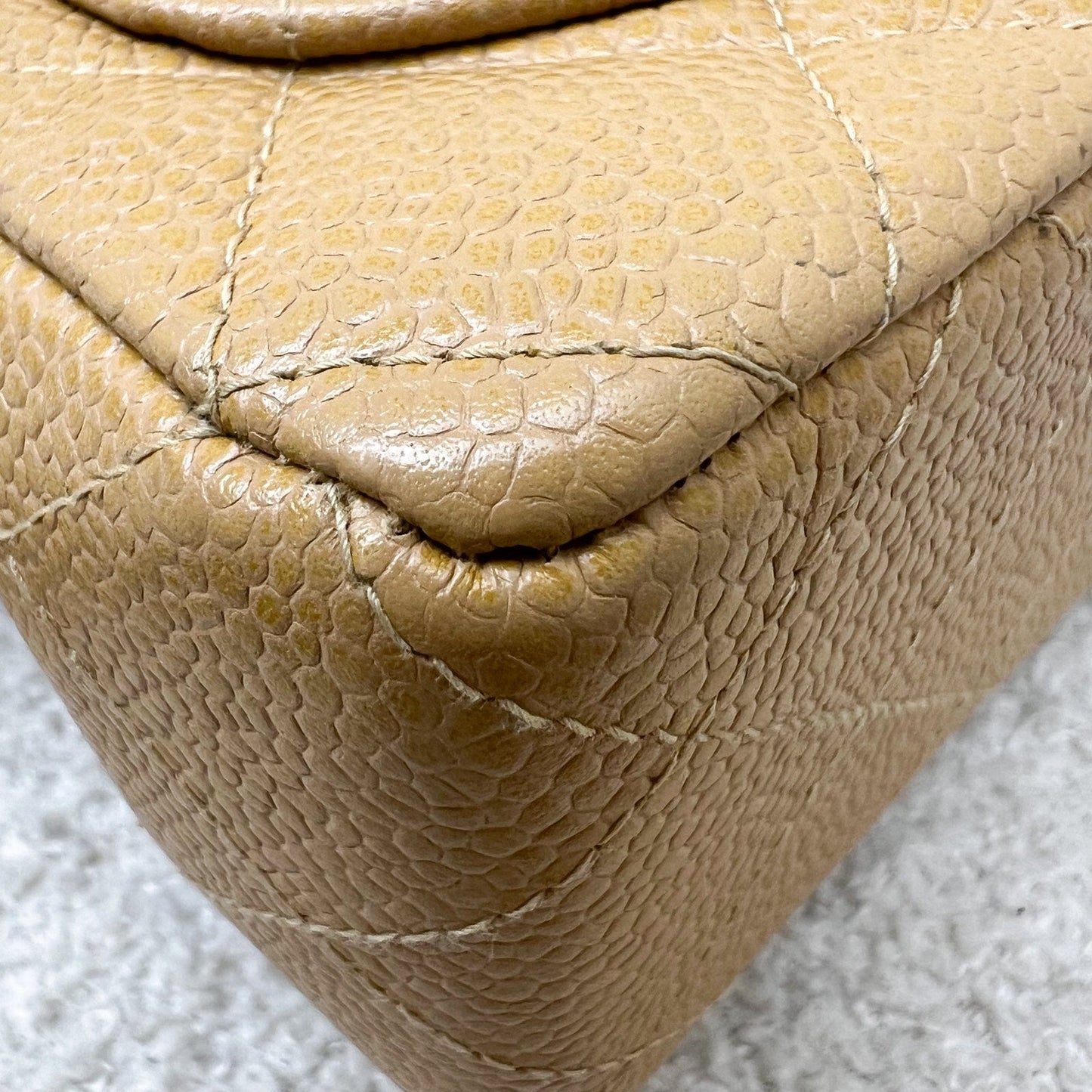 GLM- Square Mini in Dark Beige Caviar and 24K GHW