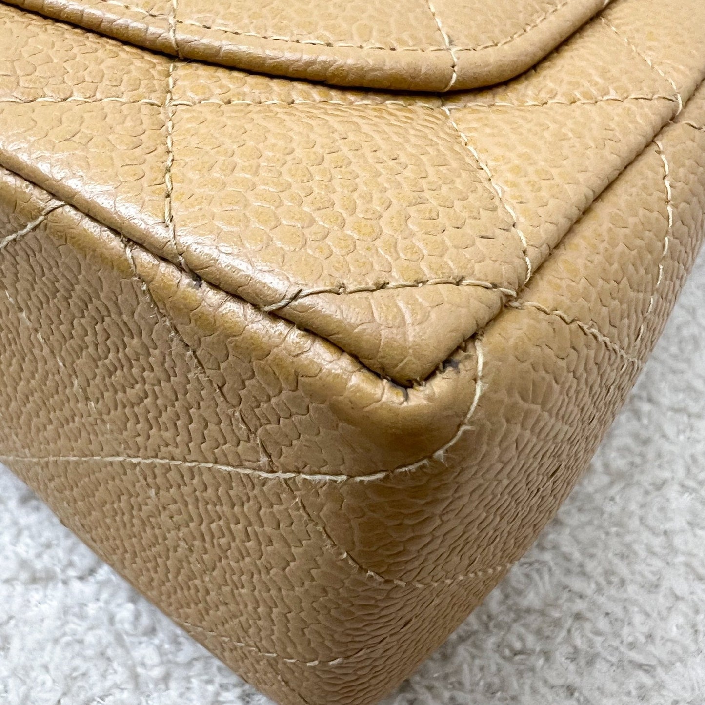 GLM- Square Mini in Dark Beige Caviar and 24K GHW
