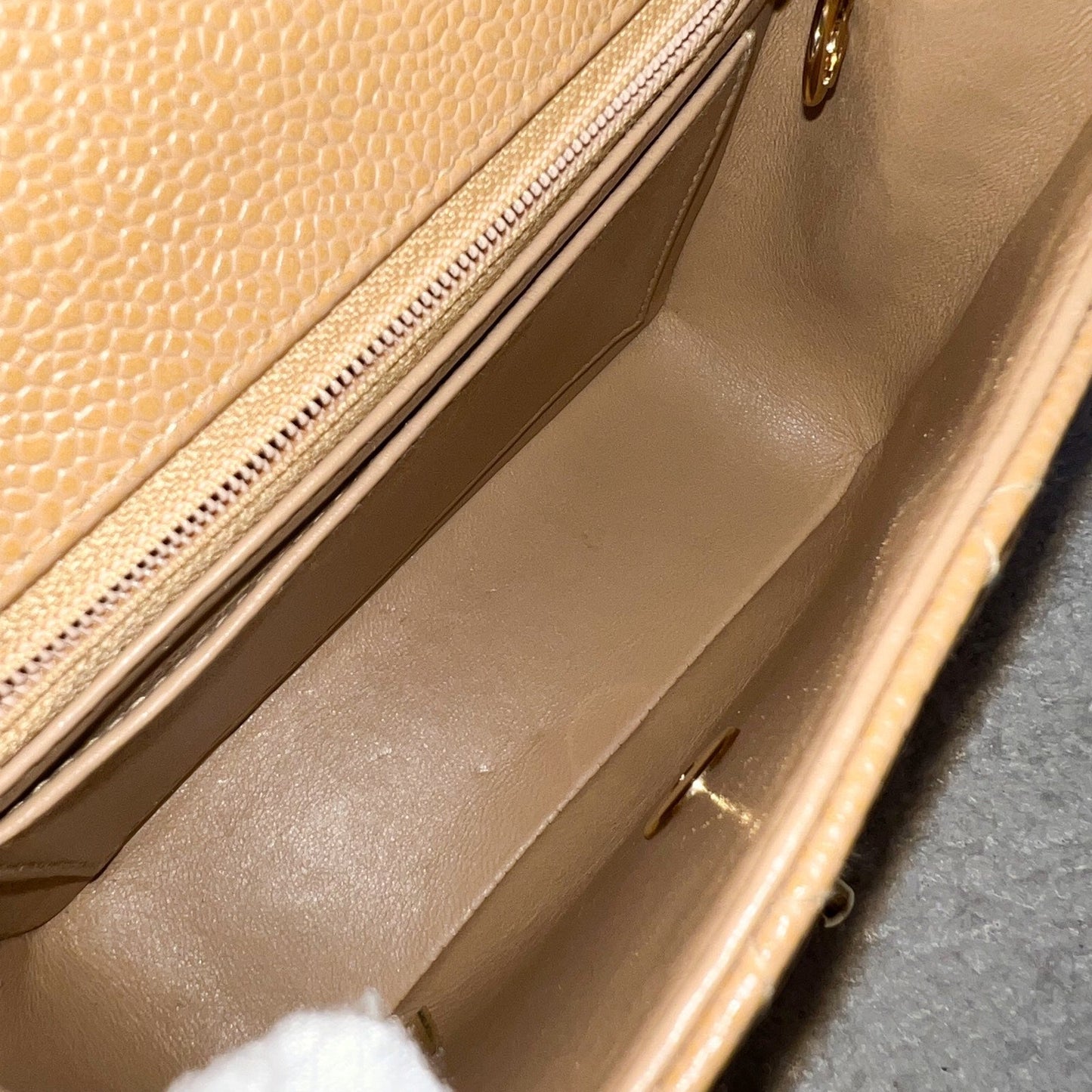 GLM- Square Mini in Dark Beige Caviar and 24K GHW