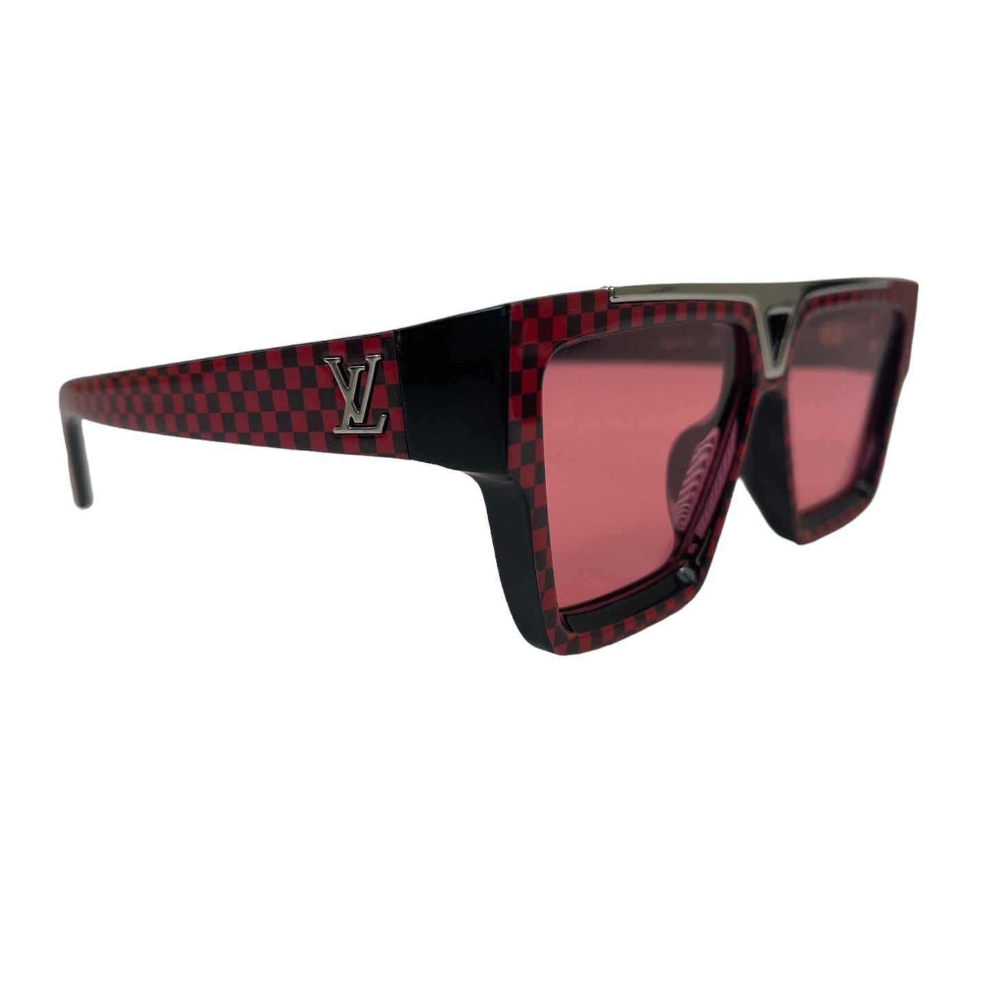 Men's 1.1 Evidence Damier Pop Sunglasses Red