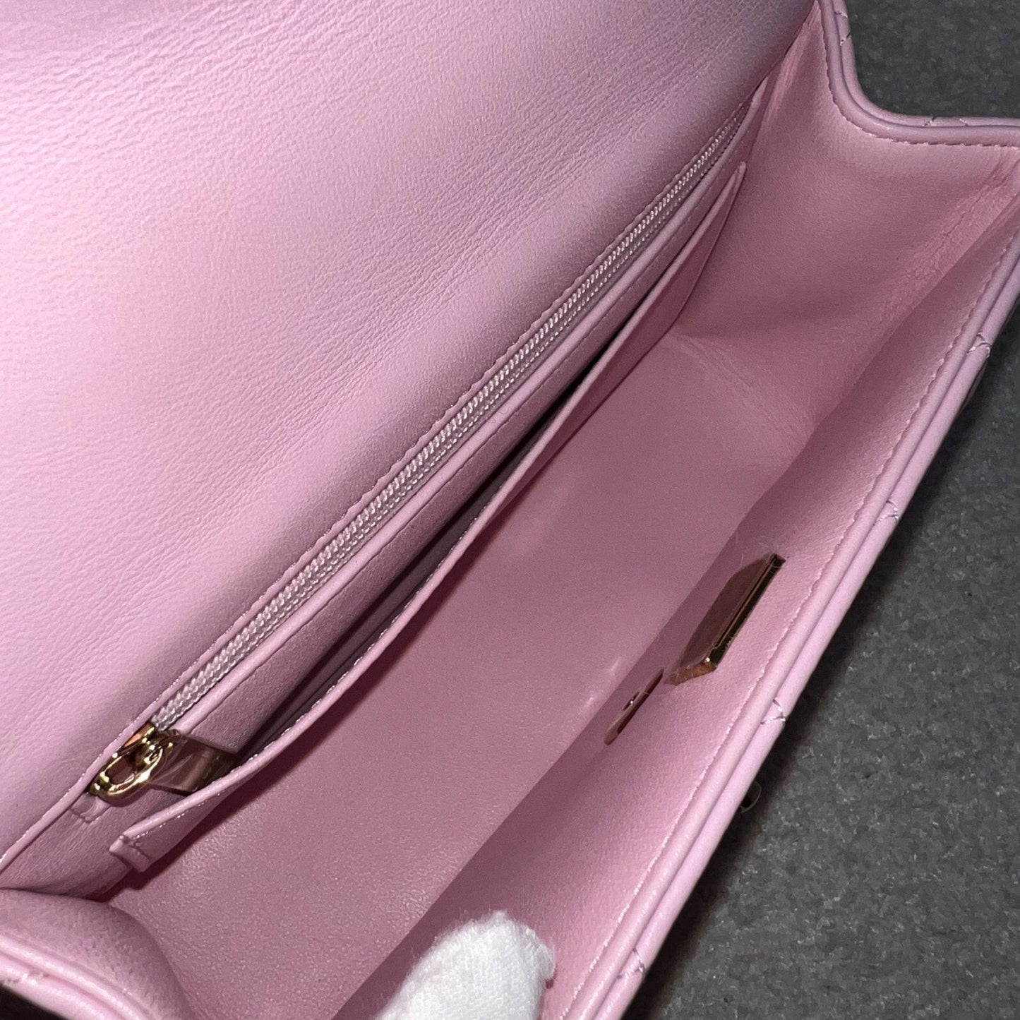 [Brand New] GLM-Top Handle Mini Rectangle Flap in 25S Light Pink Lambskin AGHW (Model: AS2431)