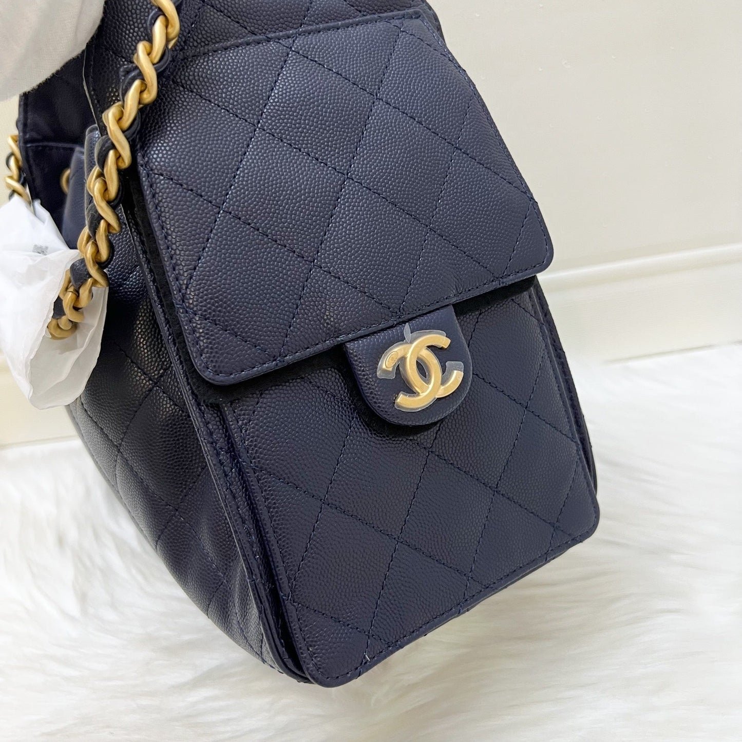 GLM-25 Small Hobo Bag in 25S Navy Caviar and AGHW