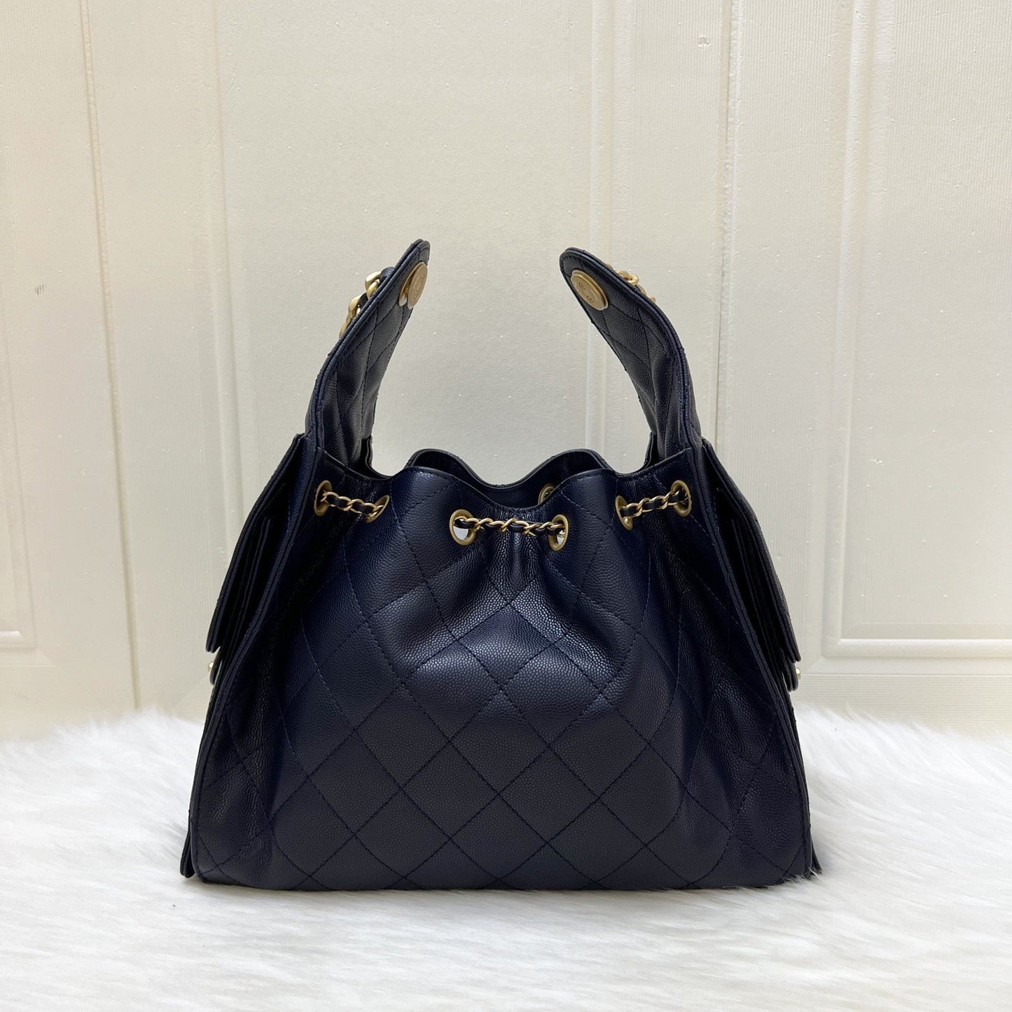 GLM-25 Small Hobo Bag in 25S Navy Caviar and AGHW