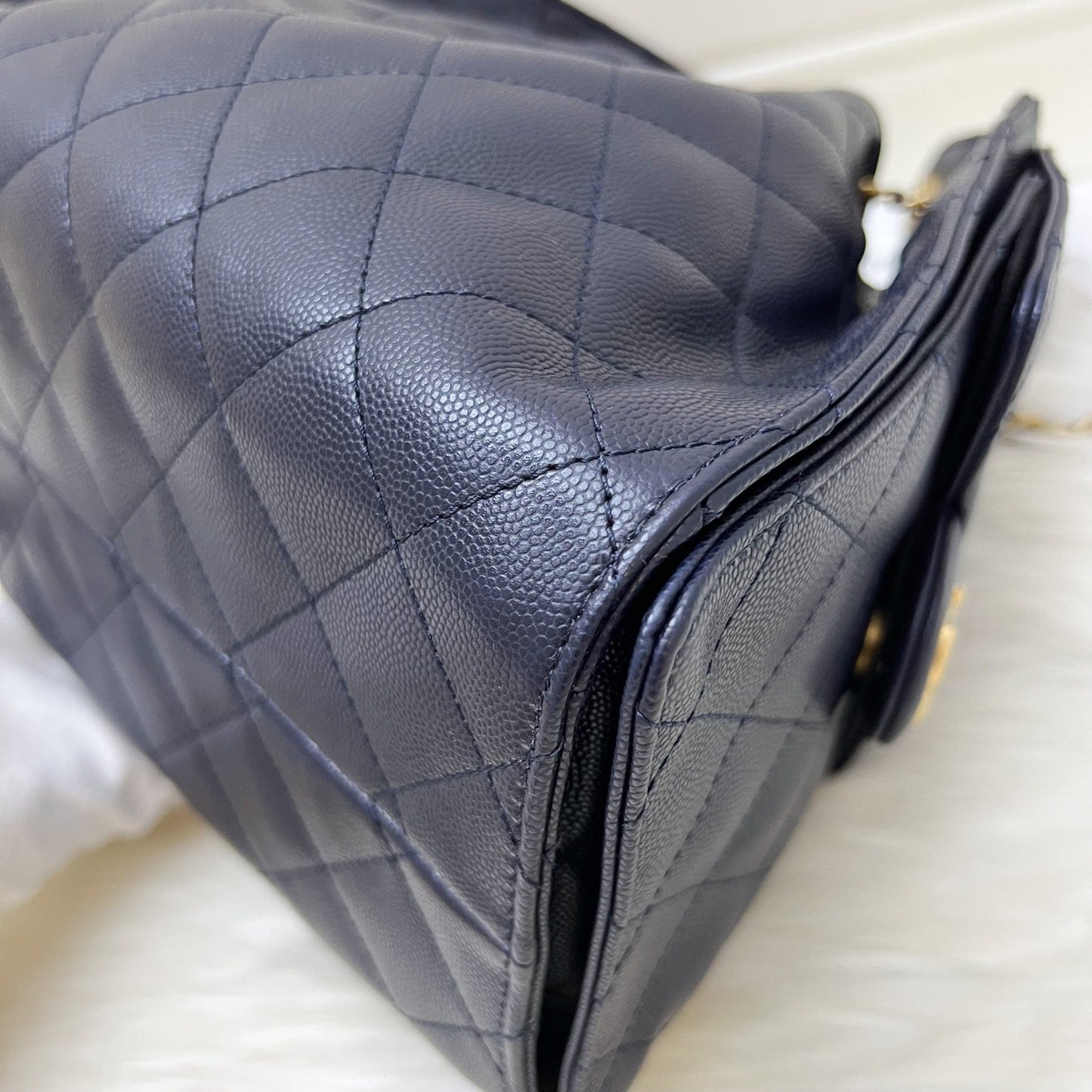 GLM-25 Small Hobo Bag in 25S Navy Caviar and AGHW