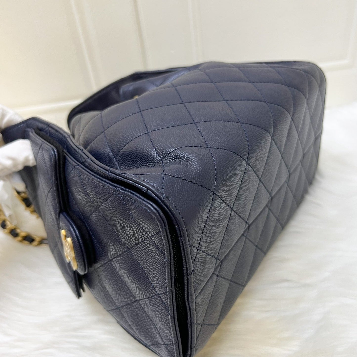 GLM-25 Small Hobo Bag in 25S Navy Caviar and AGHW