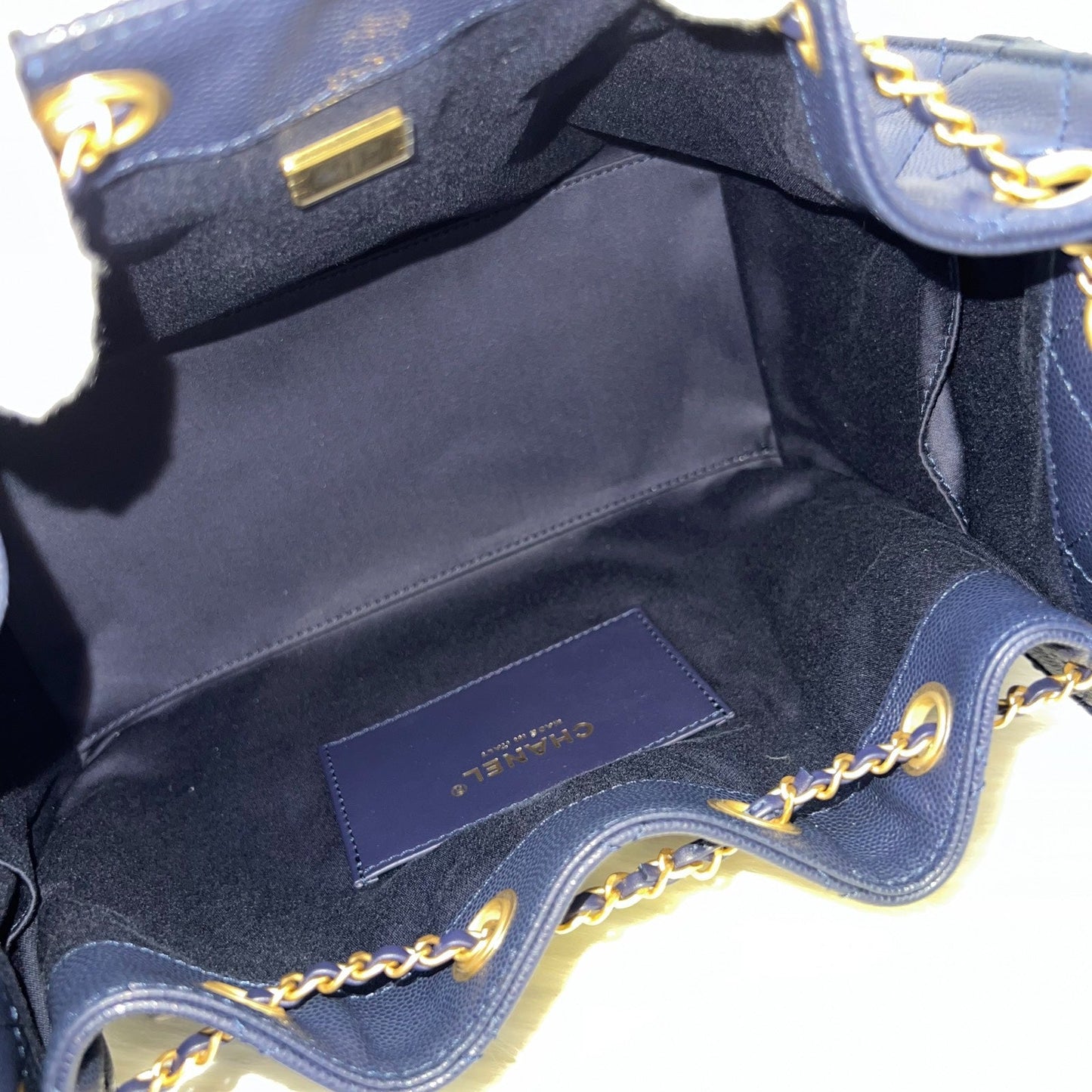 GLM-25 Small Hobo Bag in 25S Navy Caviar and AGHW