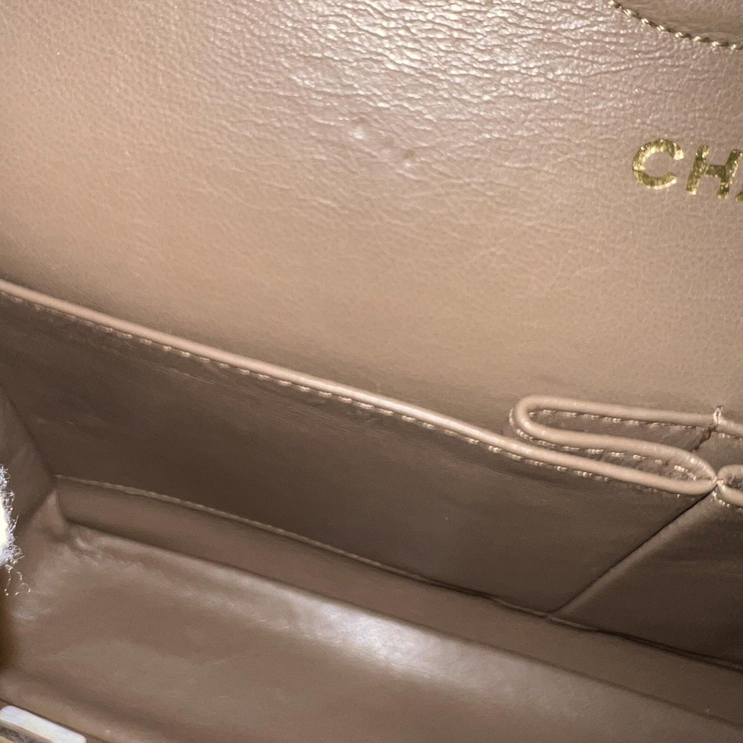 GLM- Medium Classic Flap CF in Brown Suede and 24K Gold Plated HW