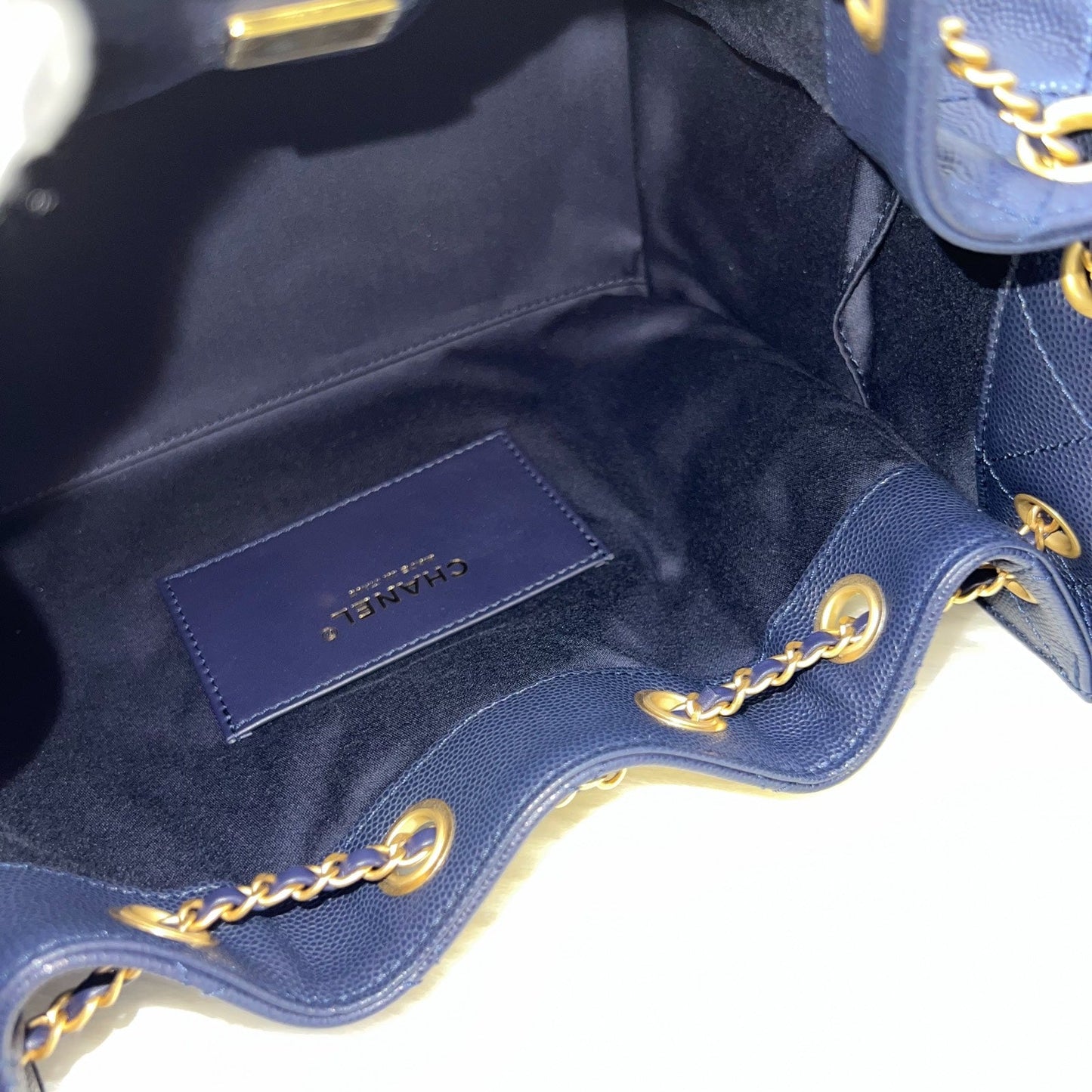 GLM-25 Small Hobo Bag in 25S Navy Caviar and AGHW
