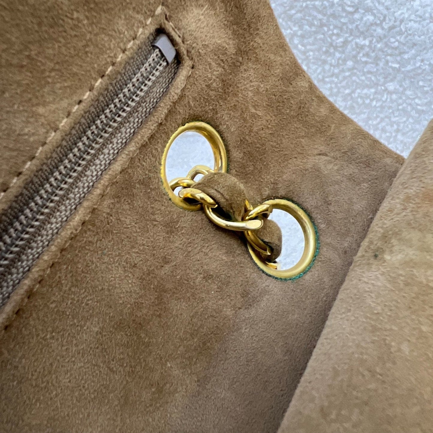 GLM- Medium Classic Flap CF in Brown Suede and 24K Gold Plated HW