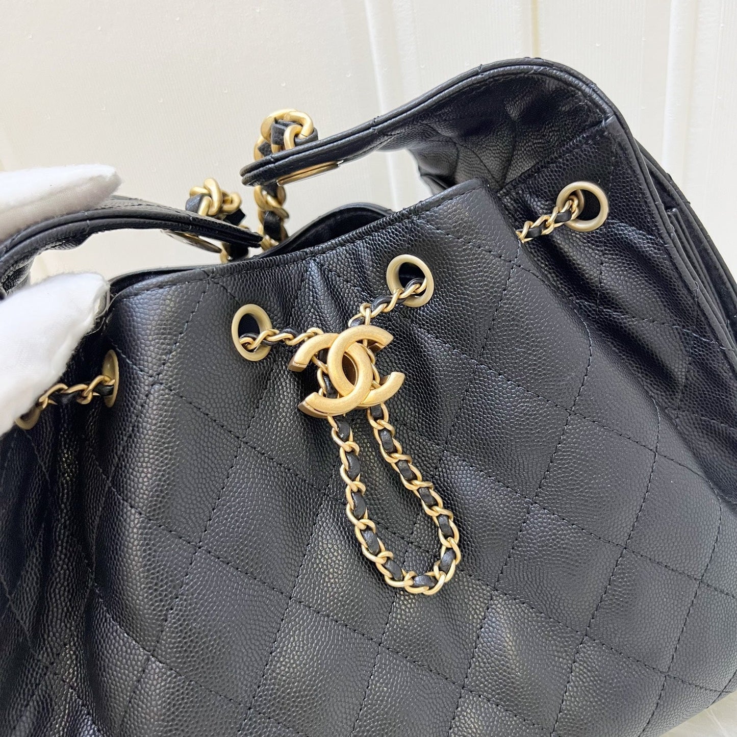 GLM-25 Small Hobo Bag in Black Caviar and AGHW (Model: AS5293)